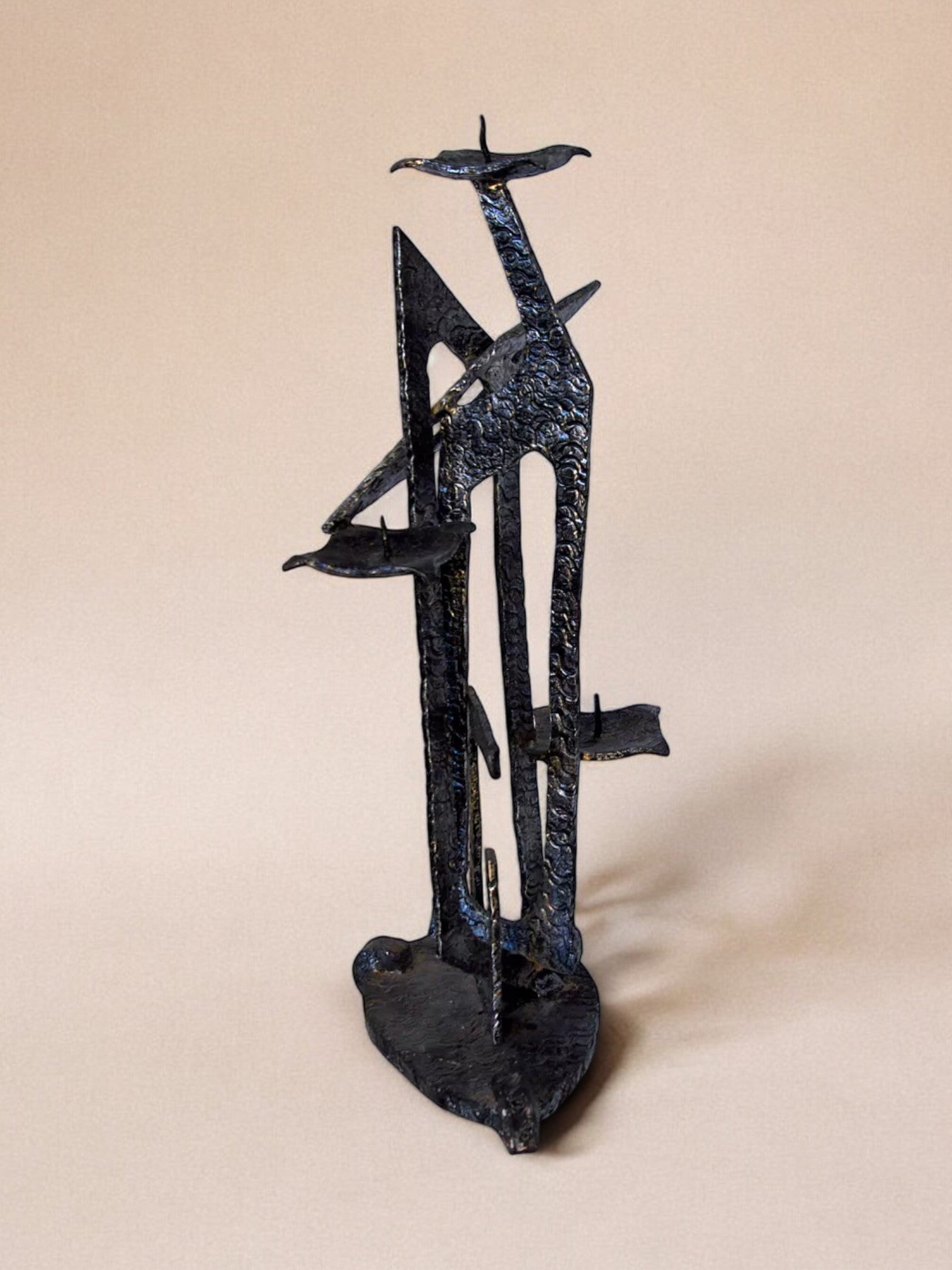 Midcentury Large Brutalist Candle Holder, Spain