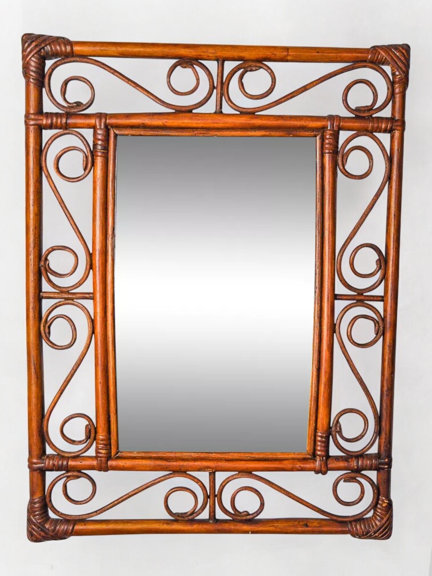 Bamboo mirror by Franco Albini for Bonacina, Italy 1960