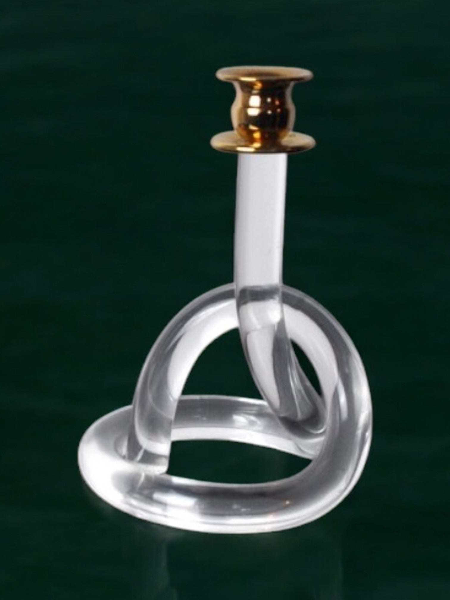 Pretzel candlestick by Dorothy Thorpe in lucite 1970