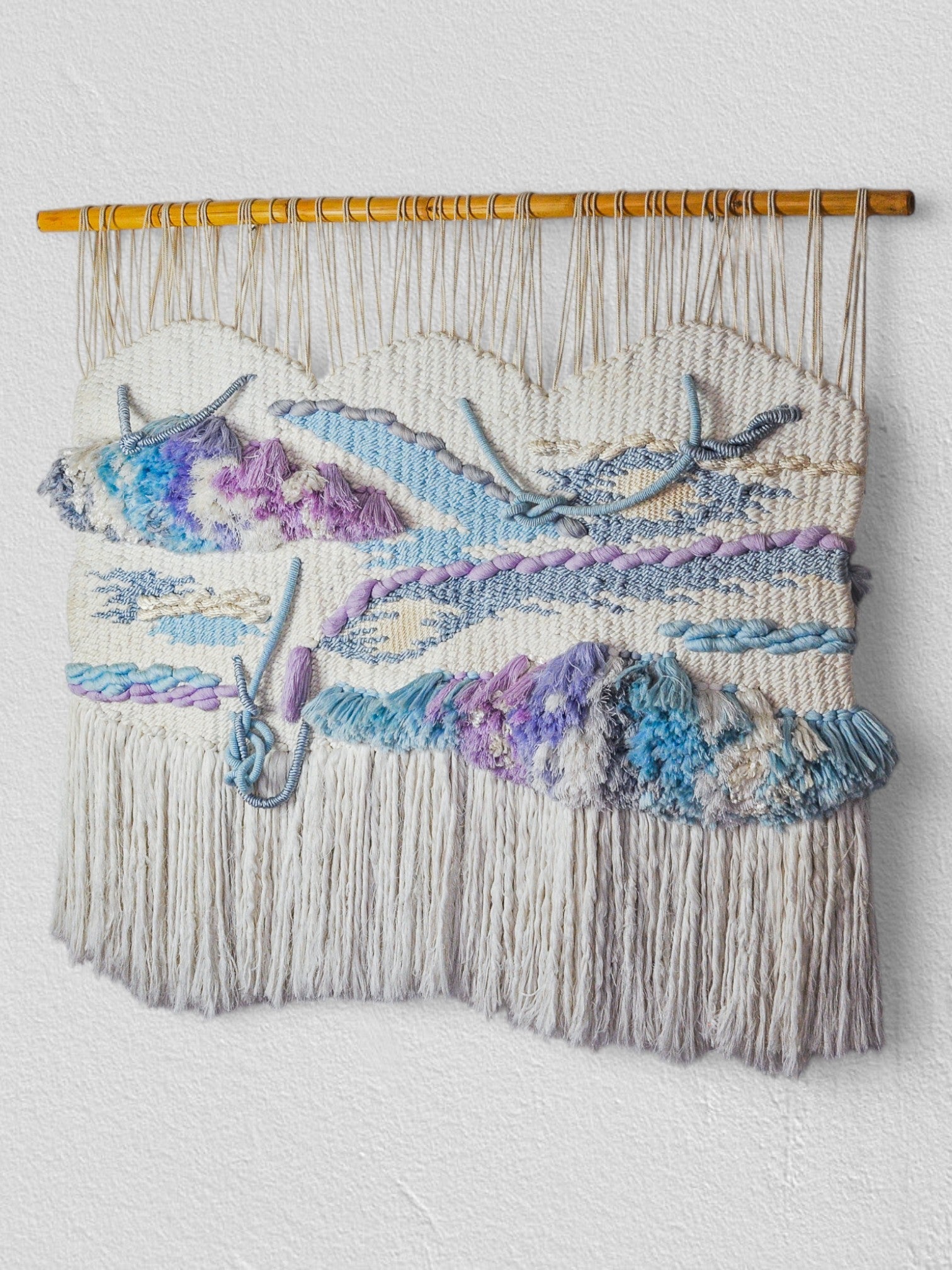 Textured macrame wall tapestry, Spain, 1970s