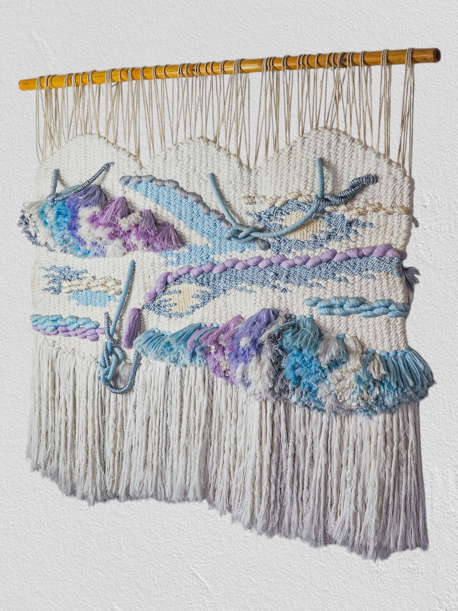 Textured macrame wall tapestry, Spain, 1970s