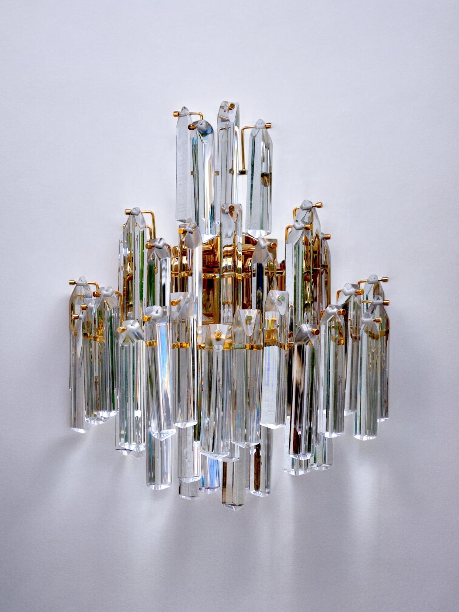 Venini wall lamp, 3 levels, murano glass, Italy, 1970