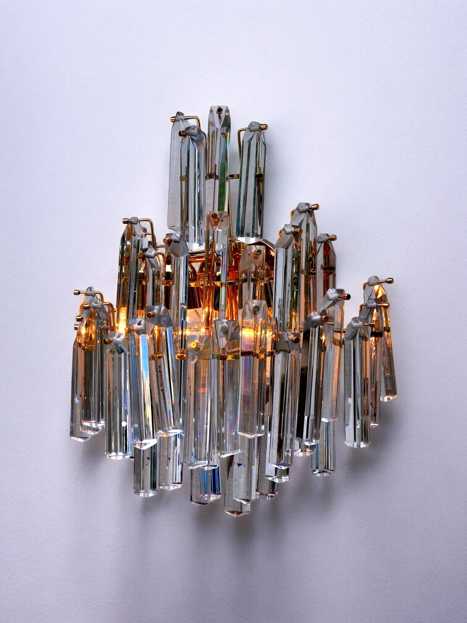 Venini wall lamp, 3 levels, murano glass, Italy, 1970