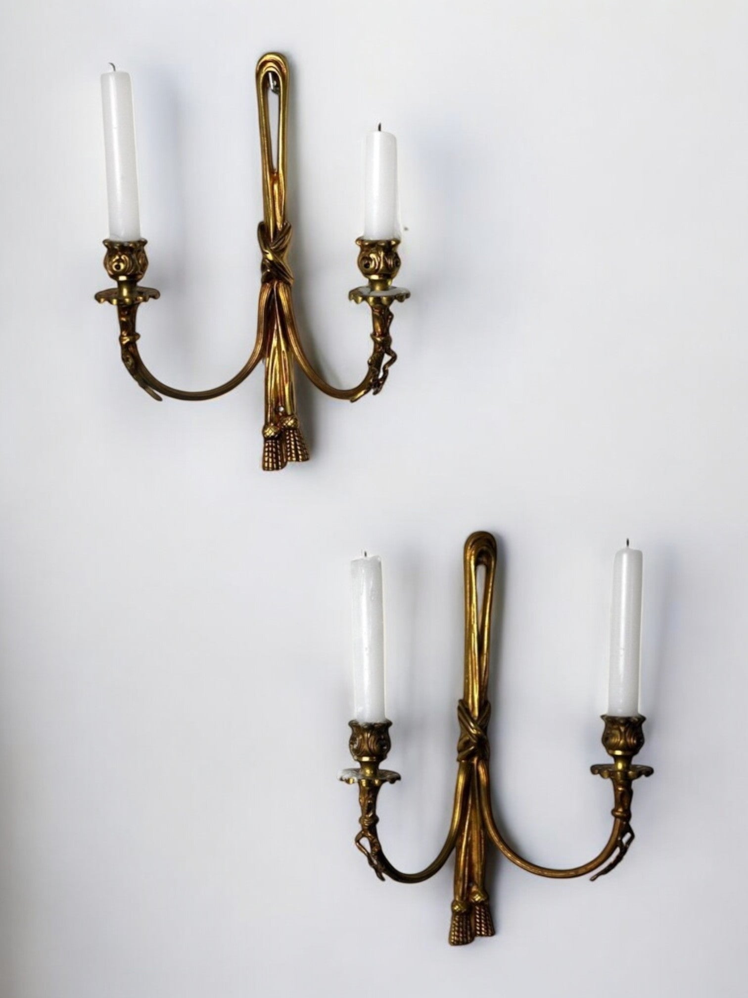 Pair of Regency Brass Candlesticks, France, 1980