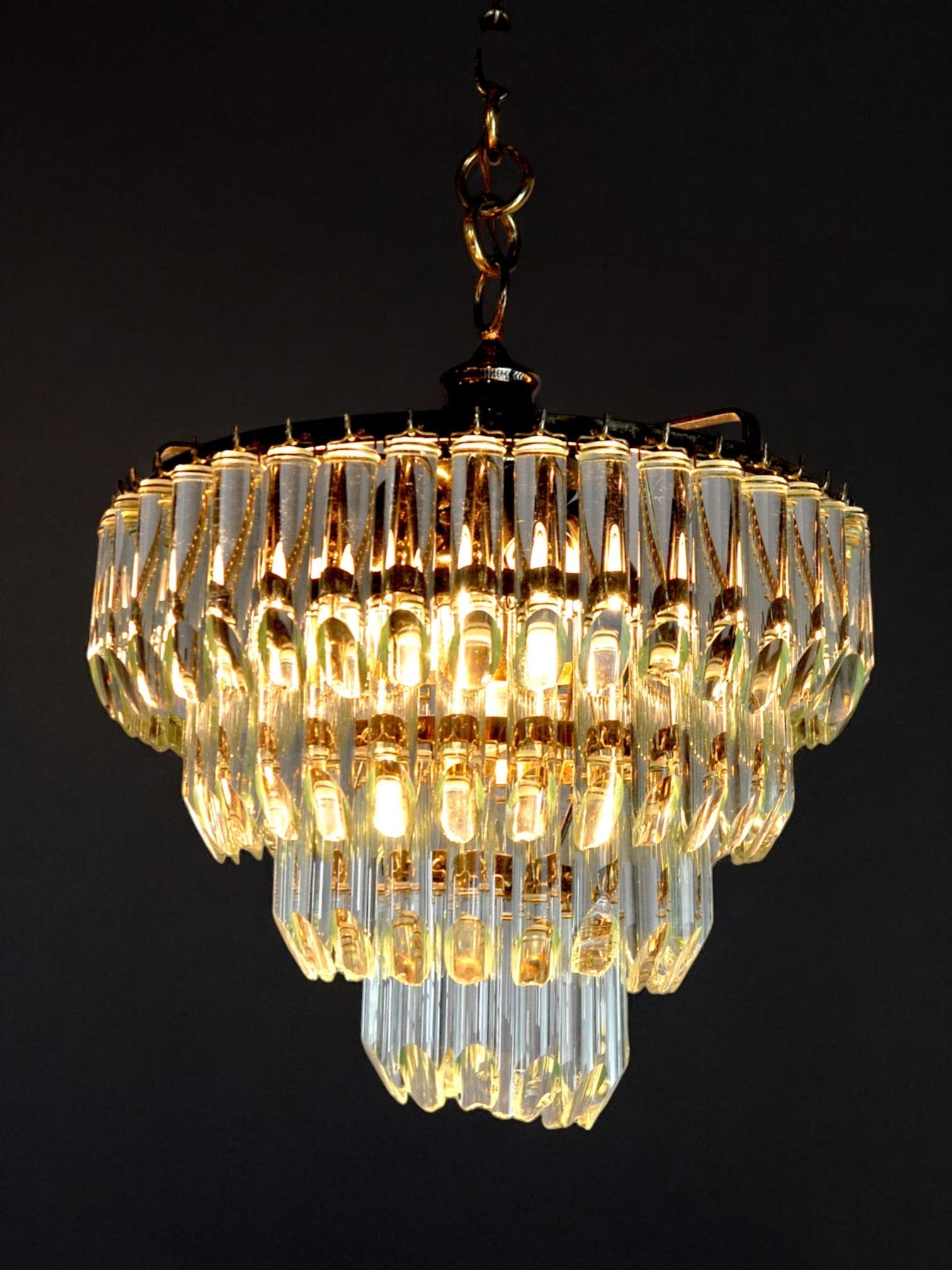 Venini chandelier, 4 levels, murano glass, italy, 1970
