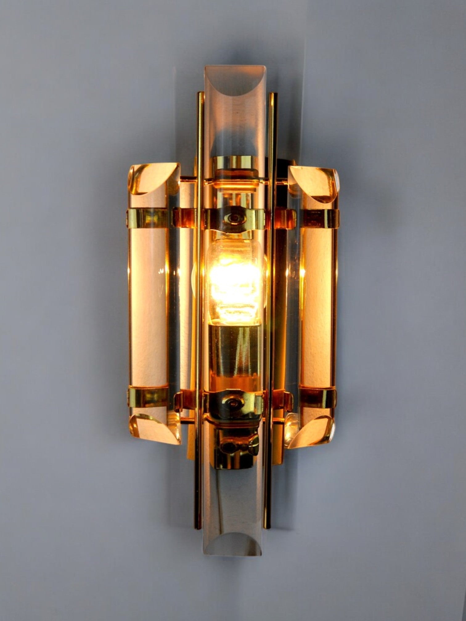 Venini sconce, murano cut glass, Italy 1970