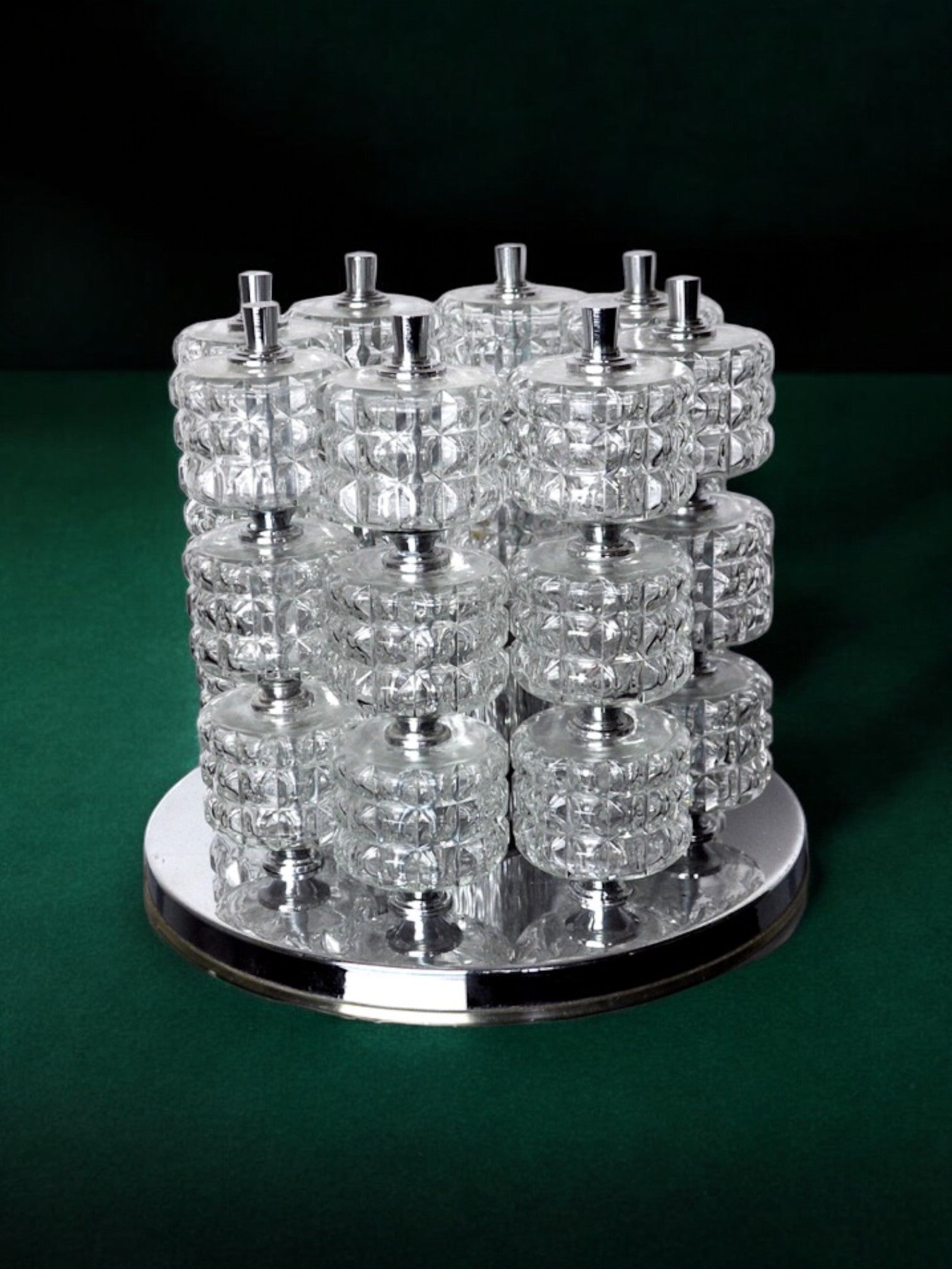 Gaetano Sciolari Spiral lamp, murano hand blown crystals, Italy, 1970s