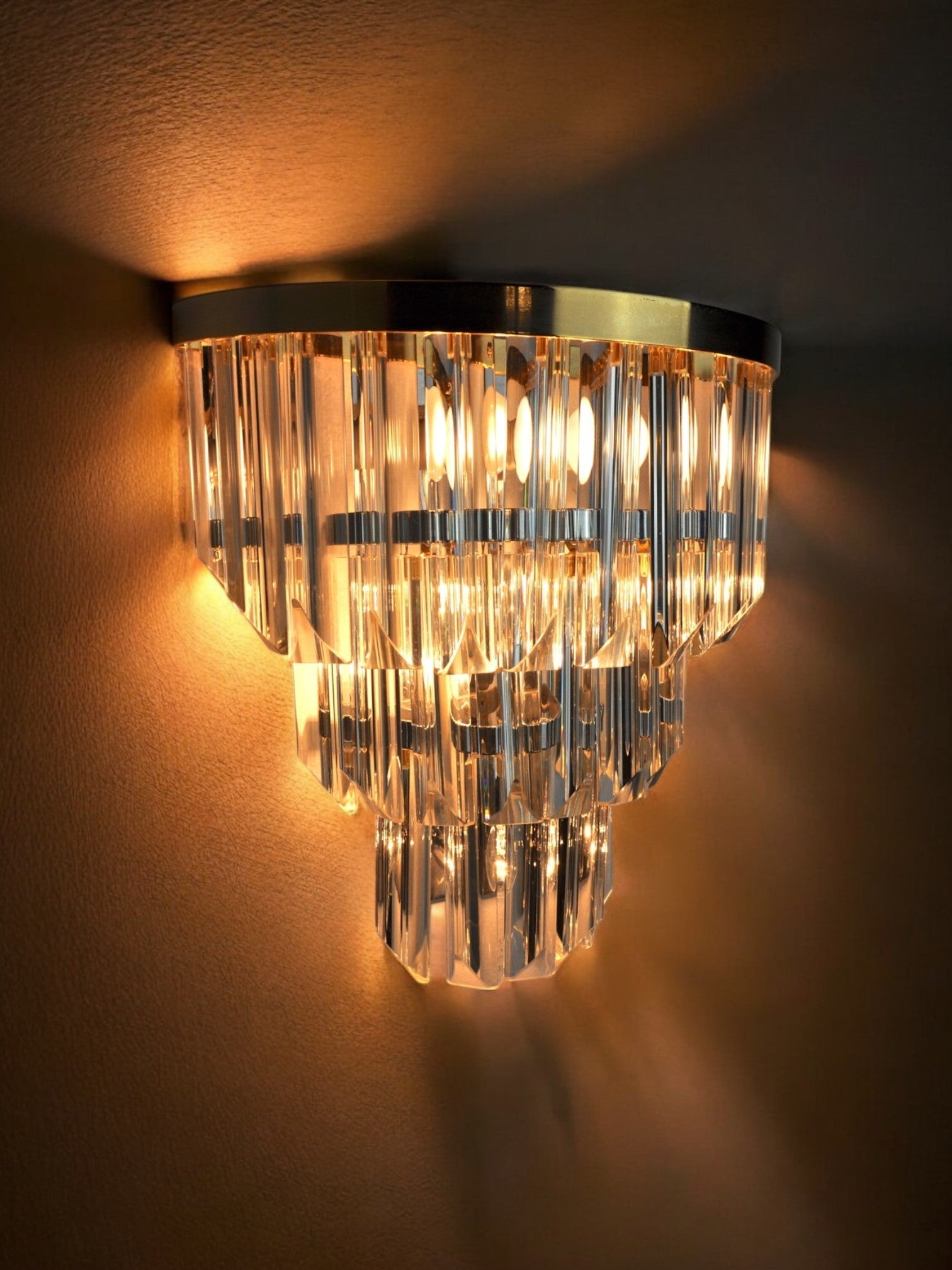 Italian Hollywood Regency Wall Light from Venini, 1970