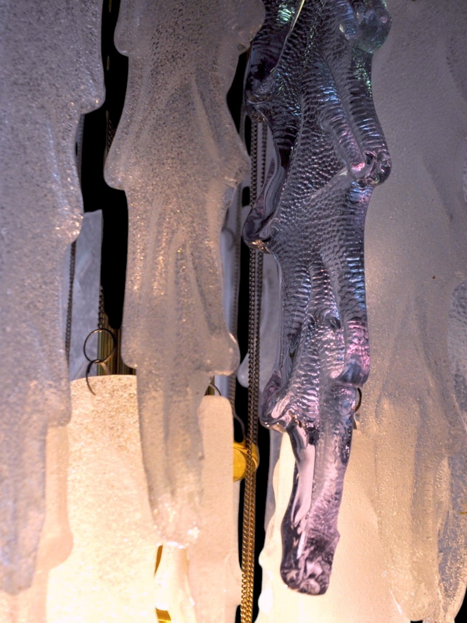 Poliarte waterfall pendant lamp by Albano Poli, 1970, Murano Italy