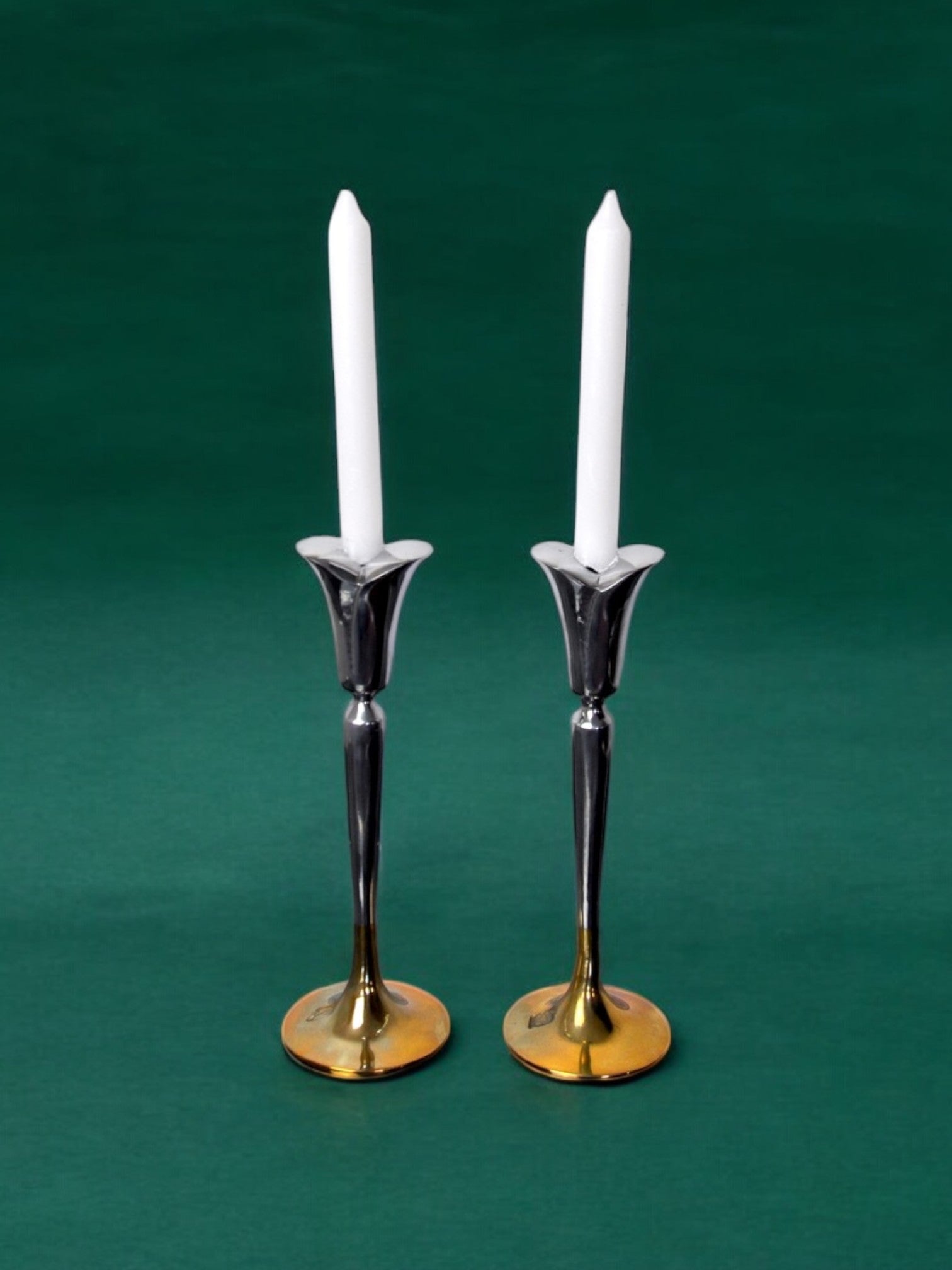 Pair of brutalist candlesticks by Art3, 1970