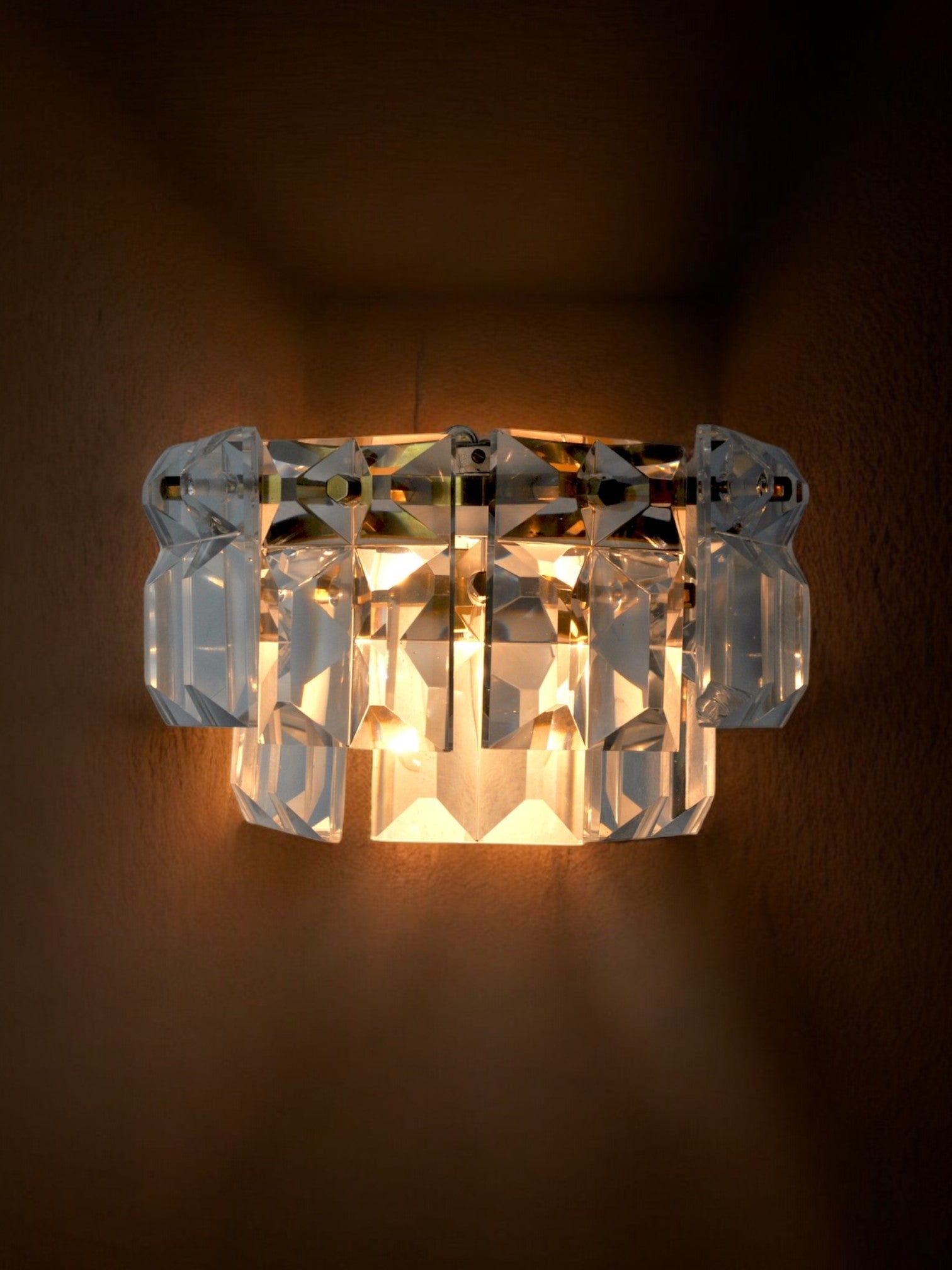 Kinkeldey sconce, cut glass, Germany, 1970s