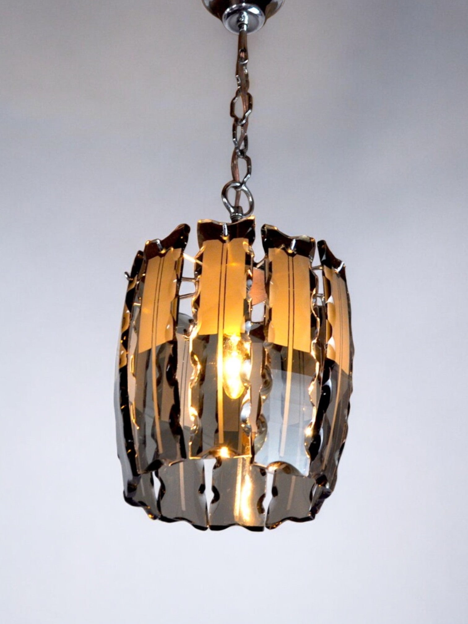 Veca Chandelier in black Murano Glass, 1970s, Italy