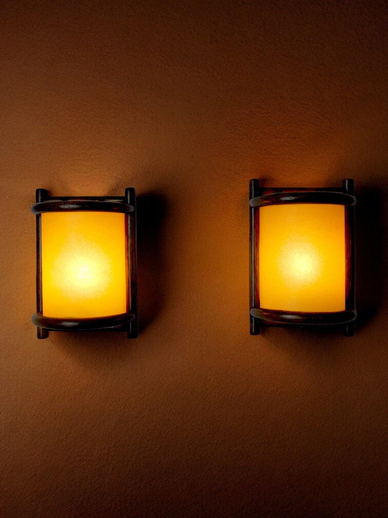 Pair of rattan sconces France 1960