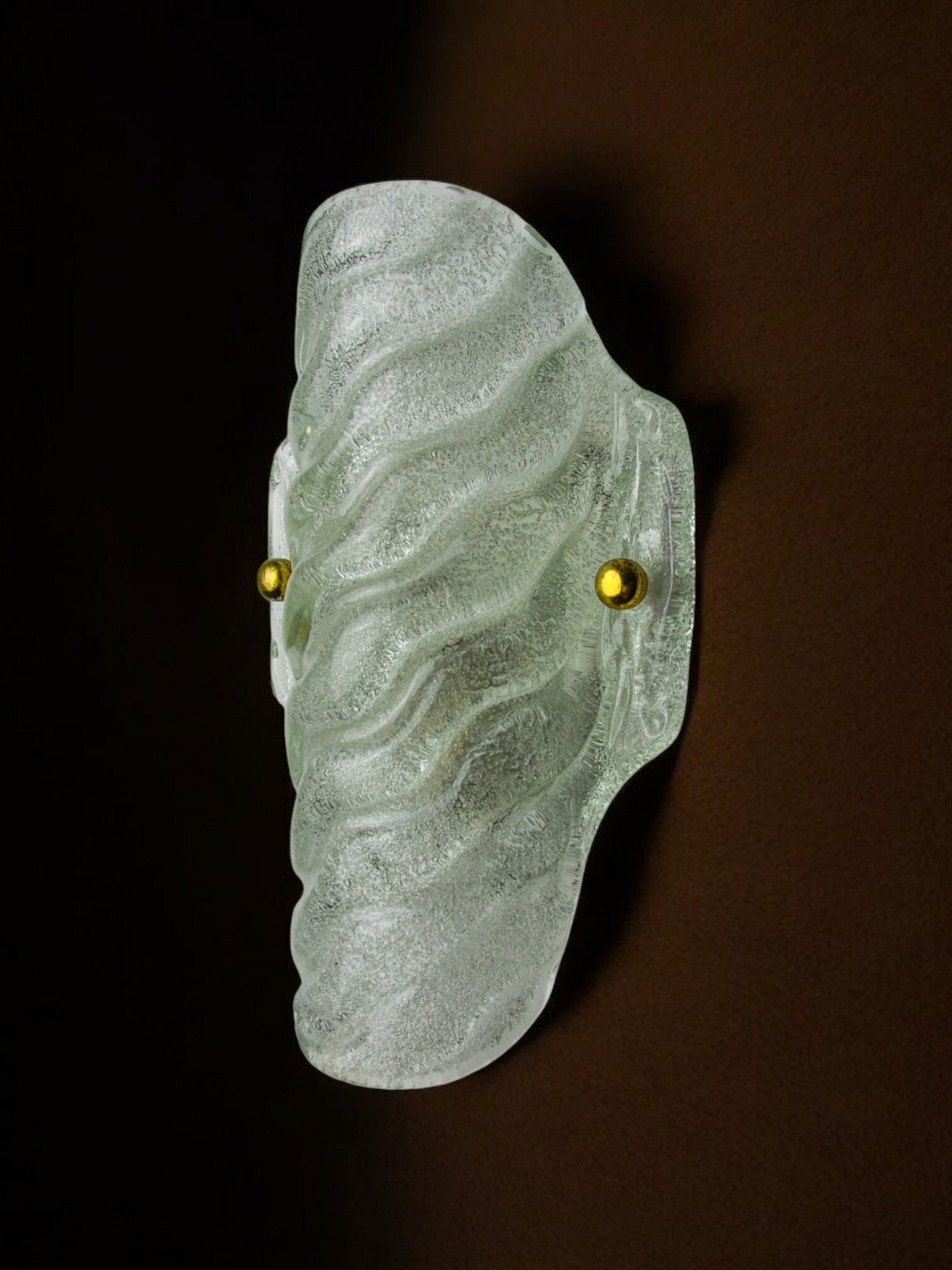 Frosted wall lamp, murano glass, italy, 1970