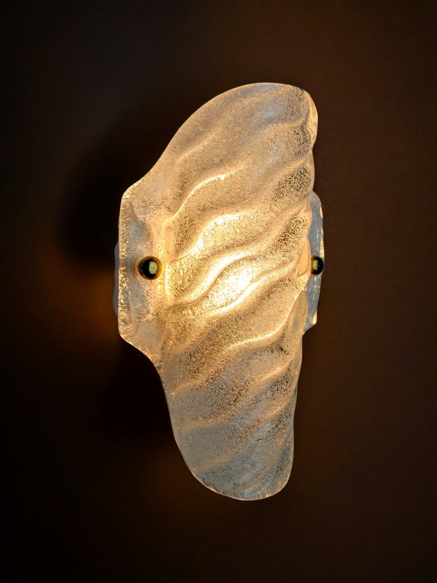 Frosted wall lamp, murano glass, italy, 1970