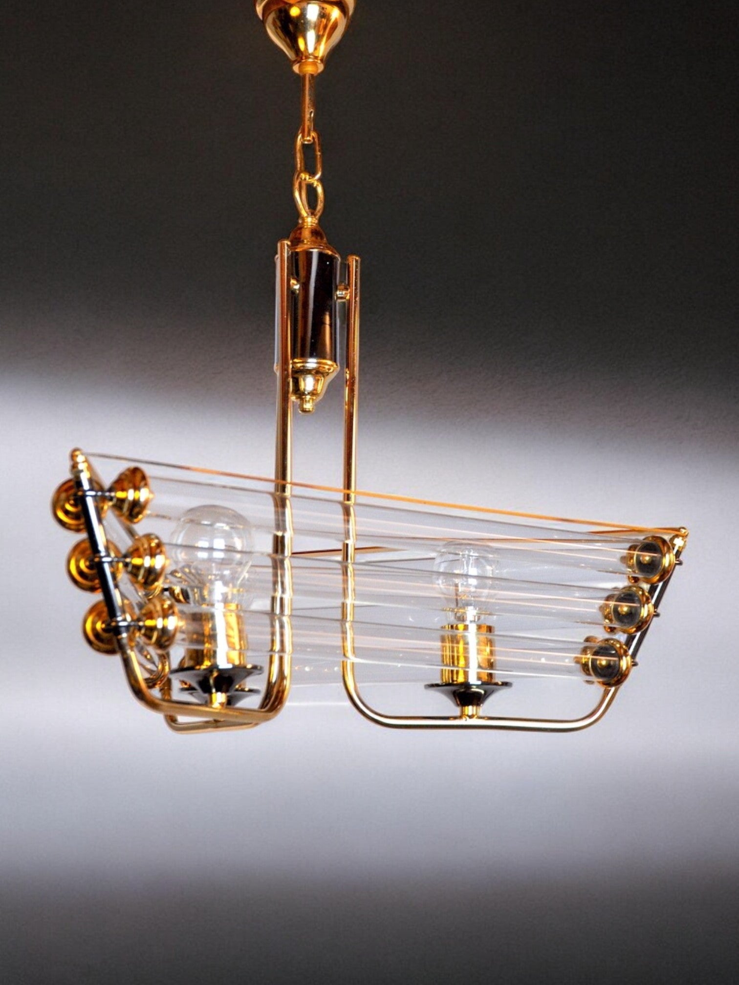 Venini tubular Murano glass chandelier 1970, Italy