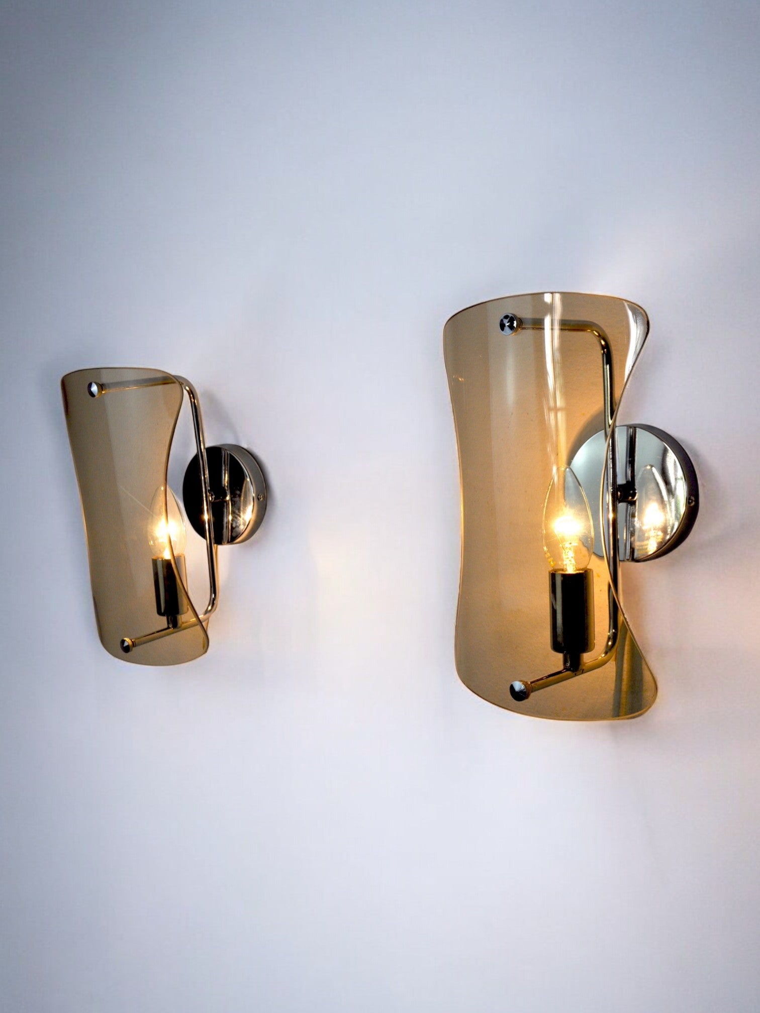 Pair of black sconces, murano glass, Italy, 1960