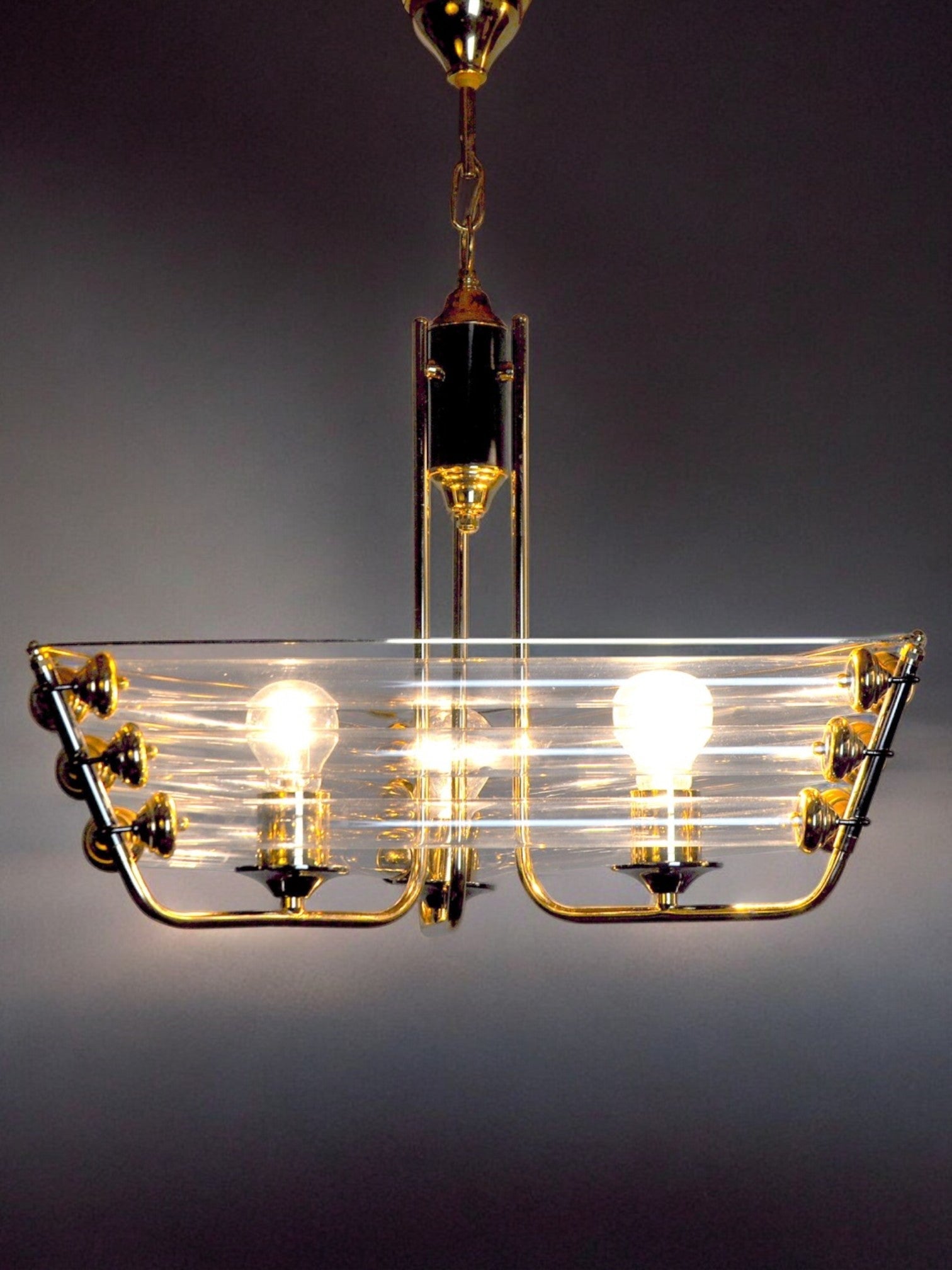 Venini tubular Murano glass chandelier 1970, Italy
