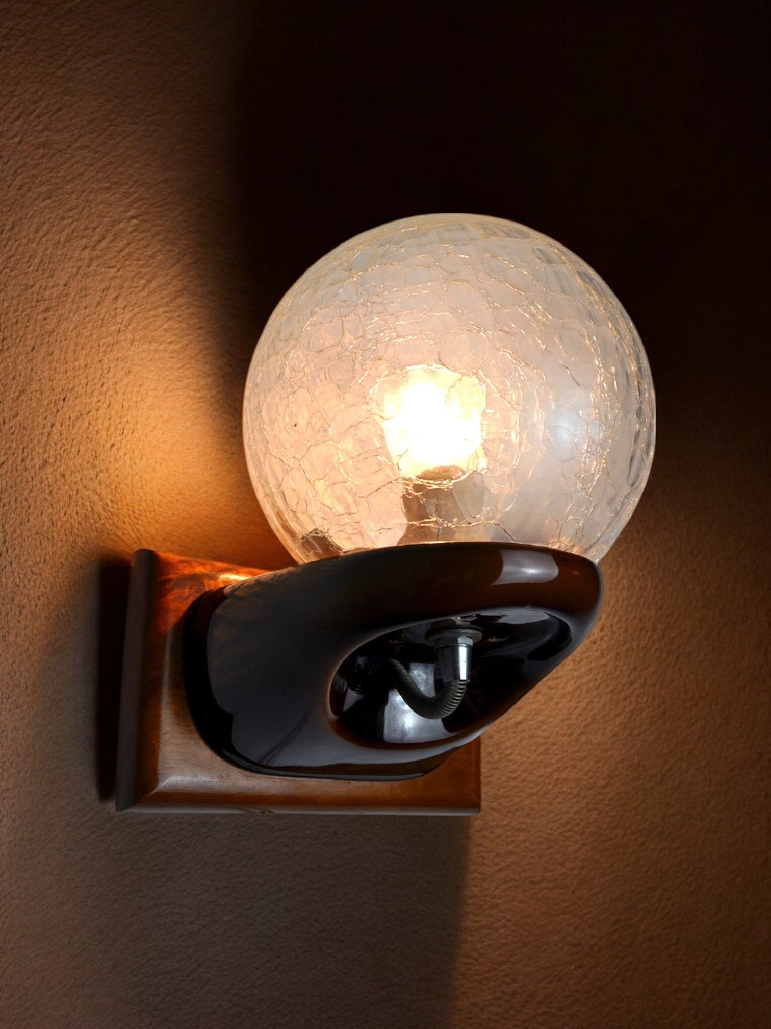 Murano glass space age wall lamp Italy 1980