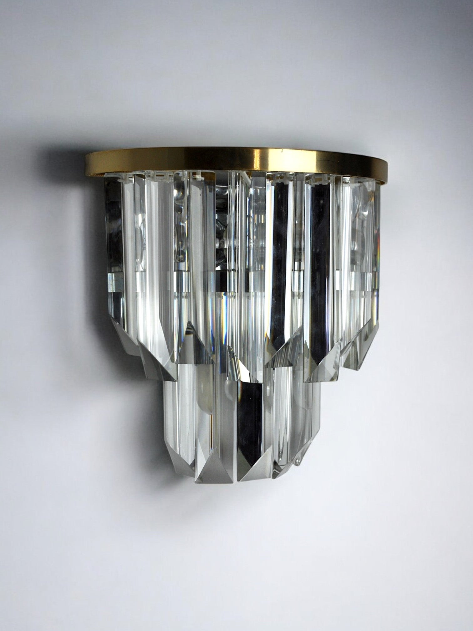 Triedri Venini Sconce, murano crystals, 1970s, Italy