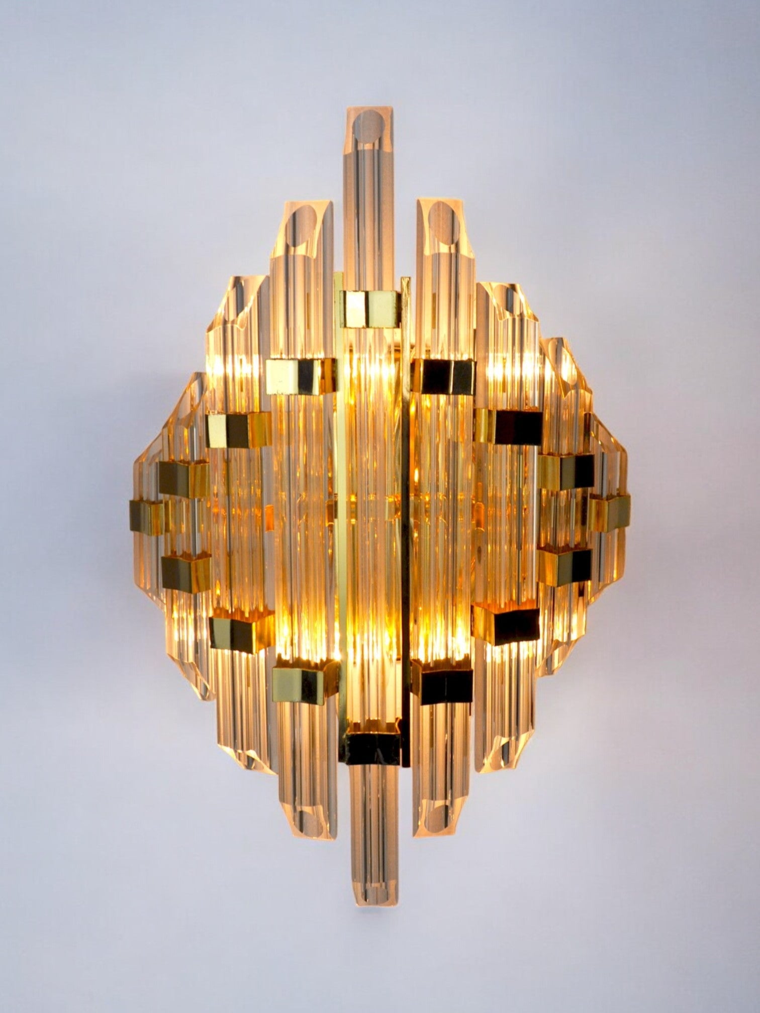 Tubular Venini wall light, murano glass, italy, 1970s