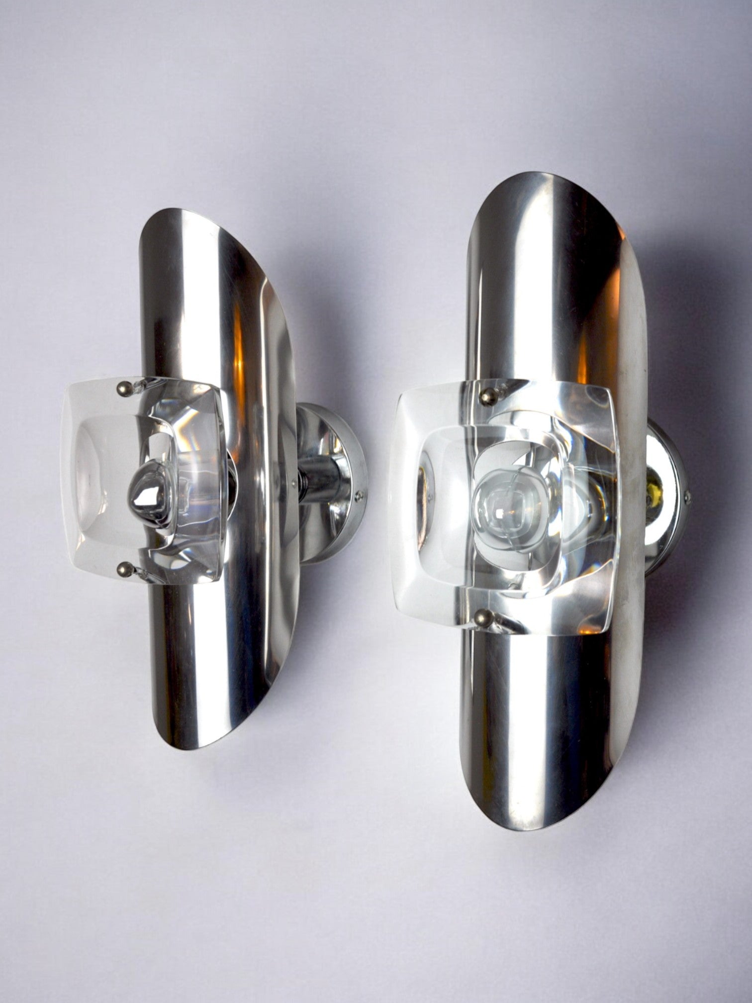 Pair of oscar torlasco sconces, murano glass, italy, 1970