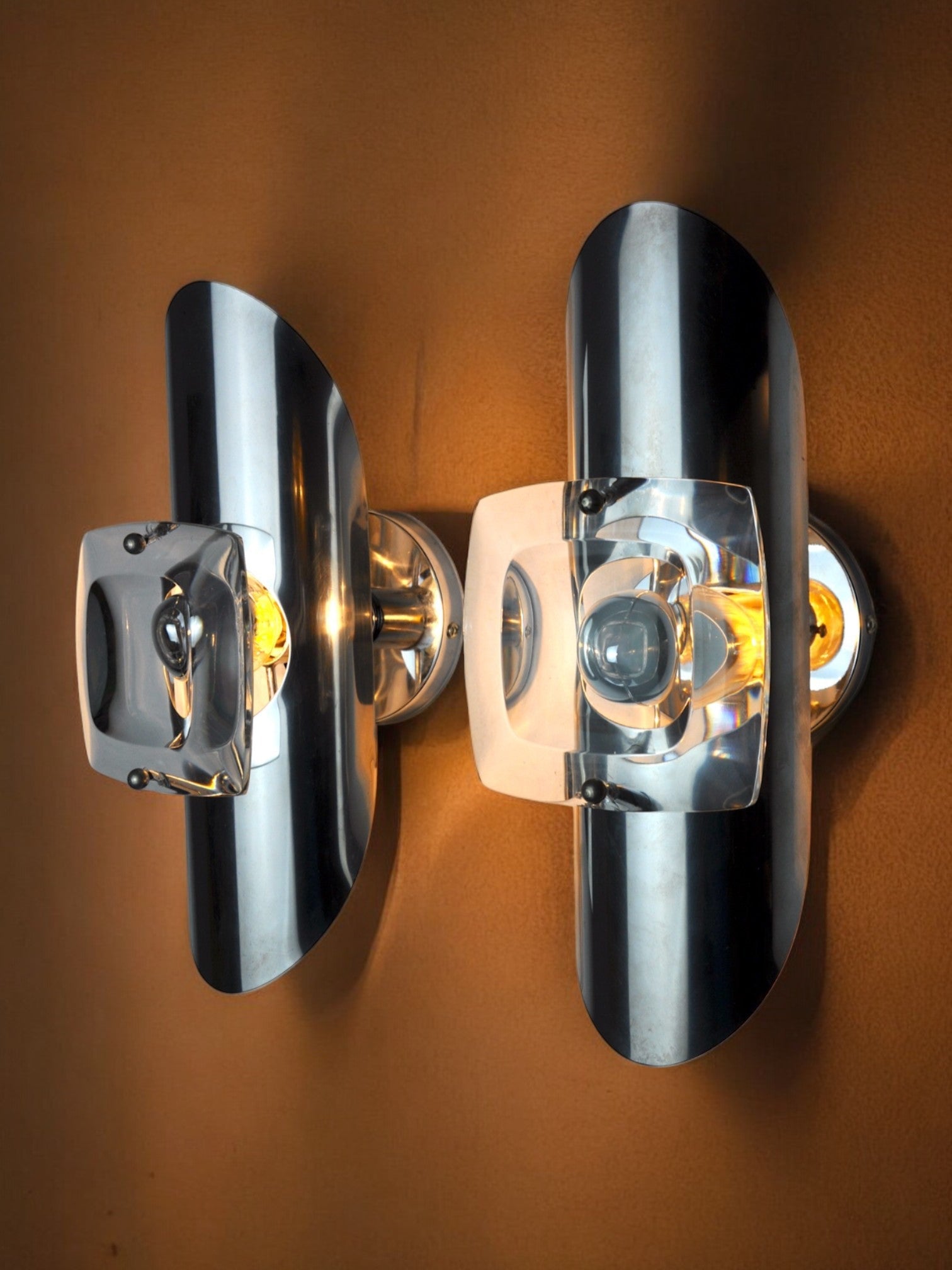 Pair of oscar torlasco sconces, murano glass, italy, 1970