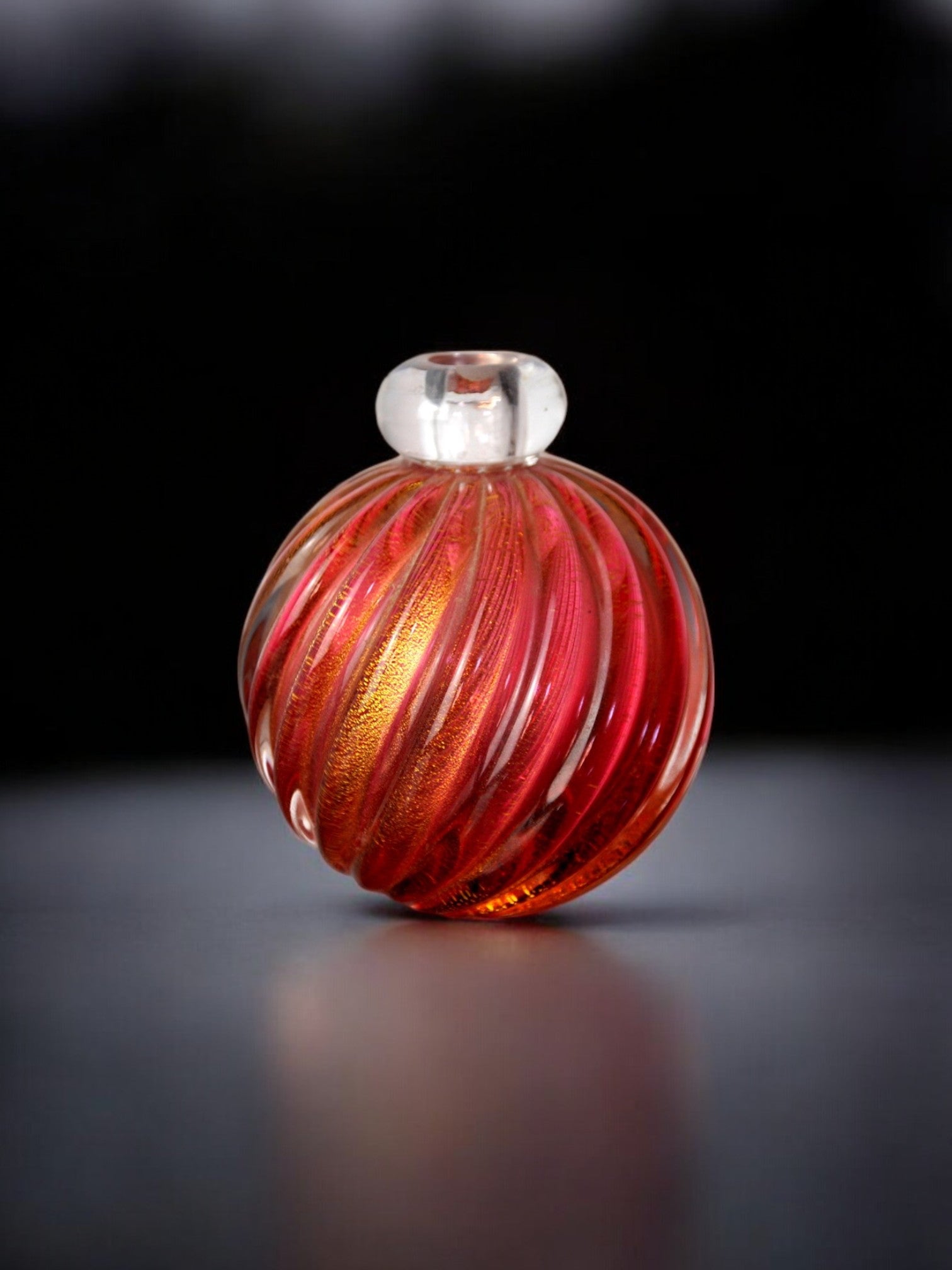 Archimede Seguso vintage vase in orange Murano glass Italy 1960