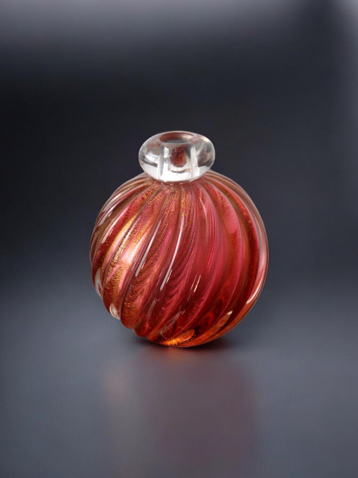 Archimede Seguso vintage vase in orange Murano glass Italy 1960
