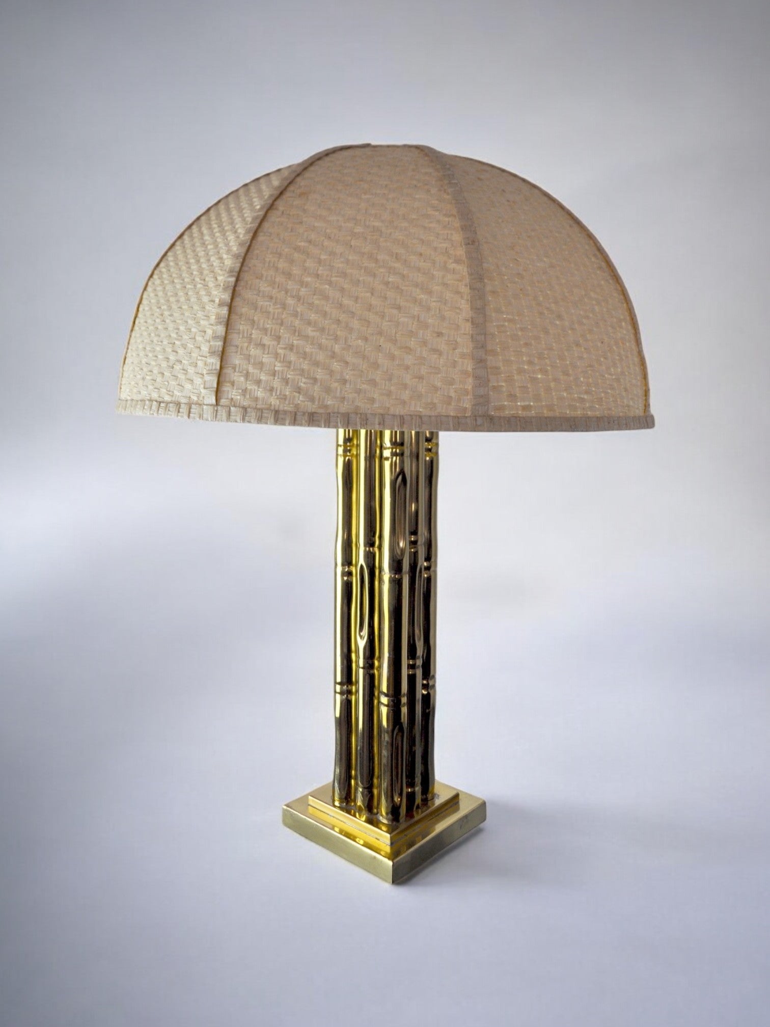 Faux bamboo lamp in brass, France, 1970
