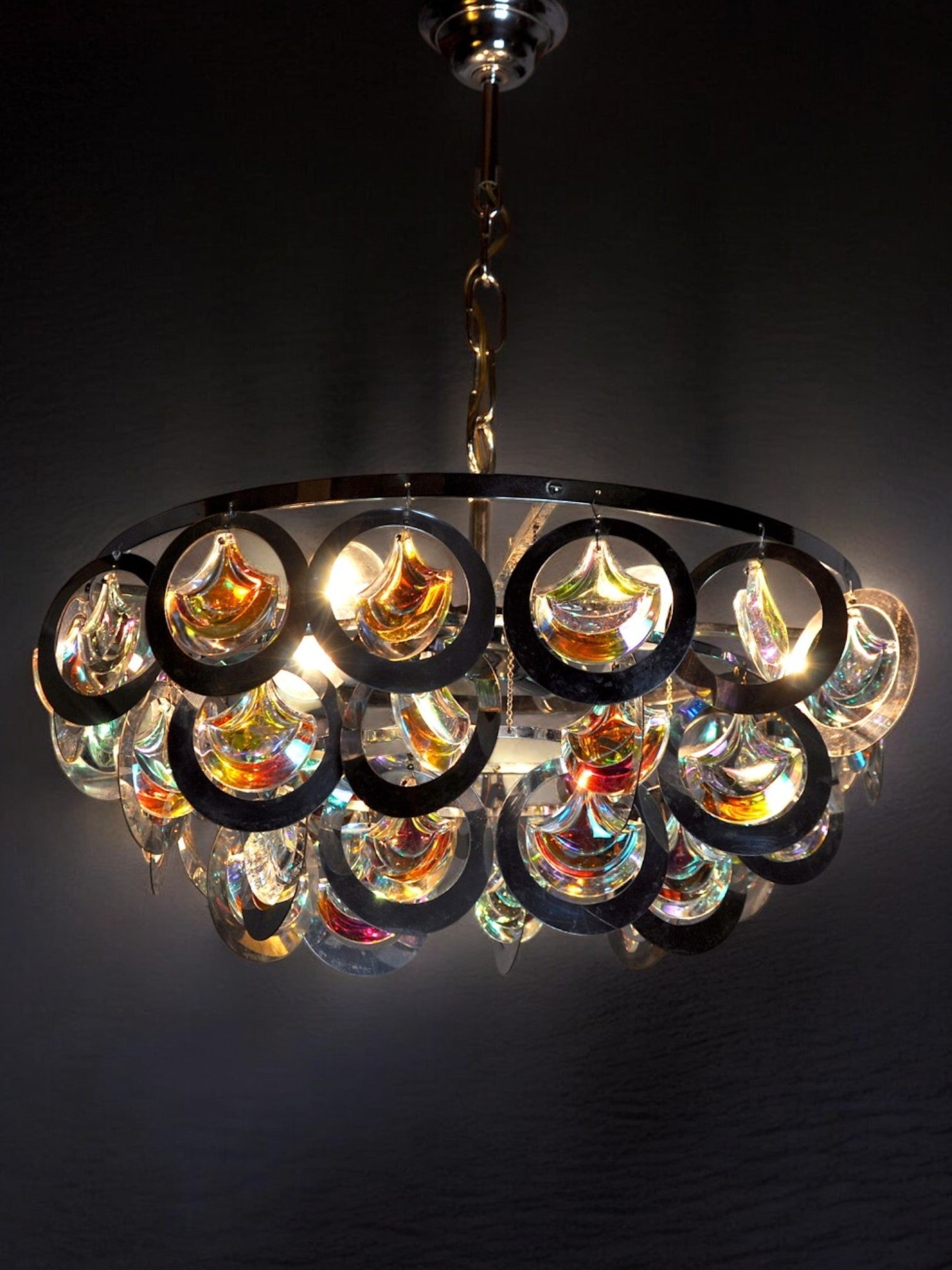gaetano sciolari, Murano glass chandelier, Italy 1970