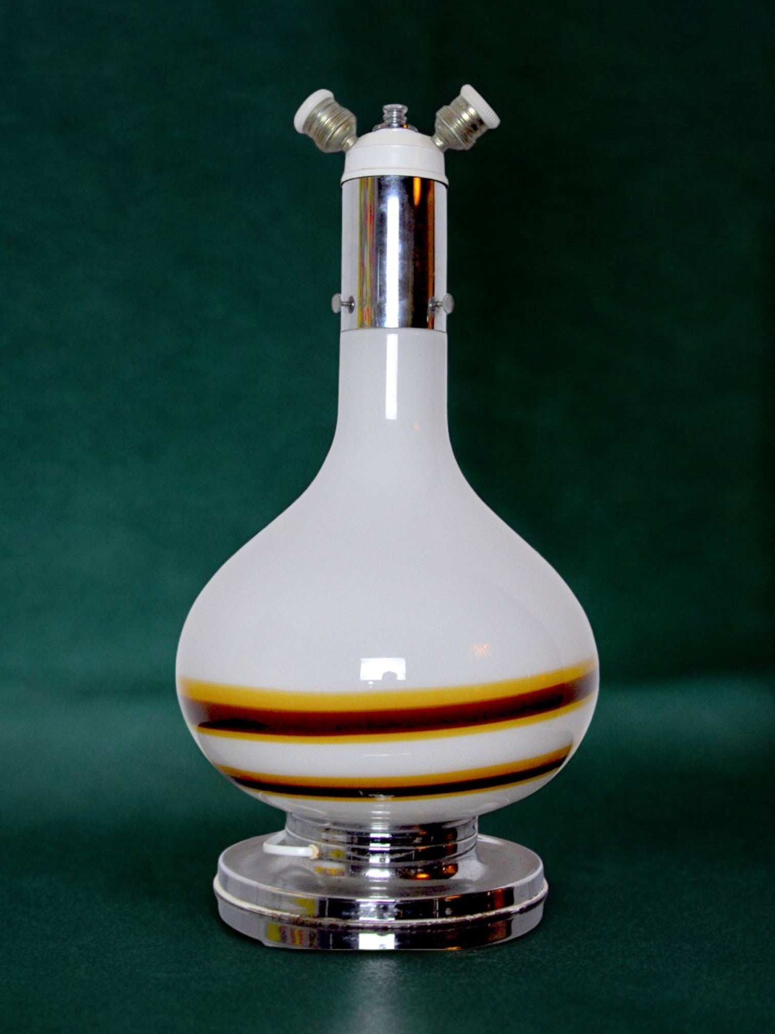Italian Bicolor Murano Mazzega Lamp, 1970s
