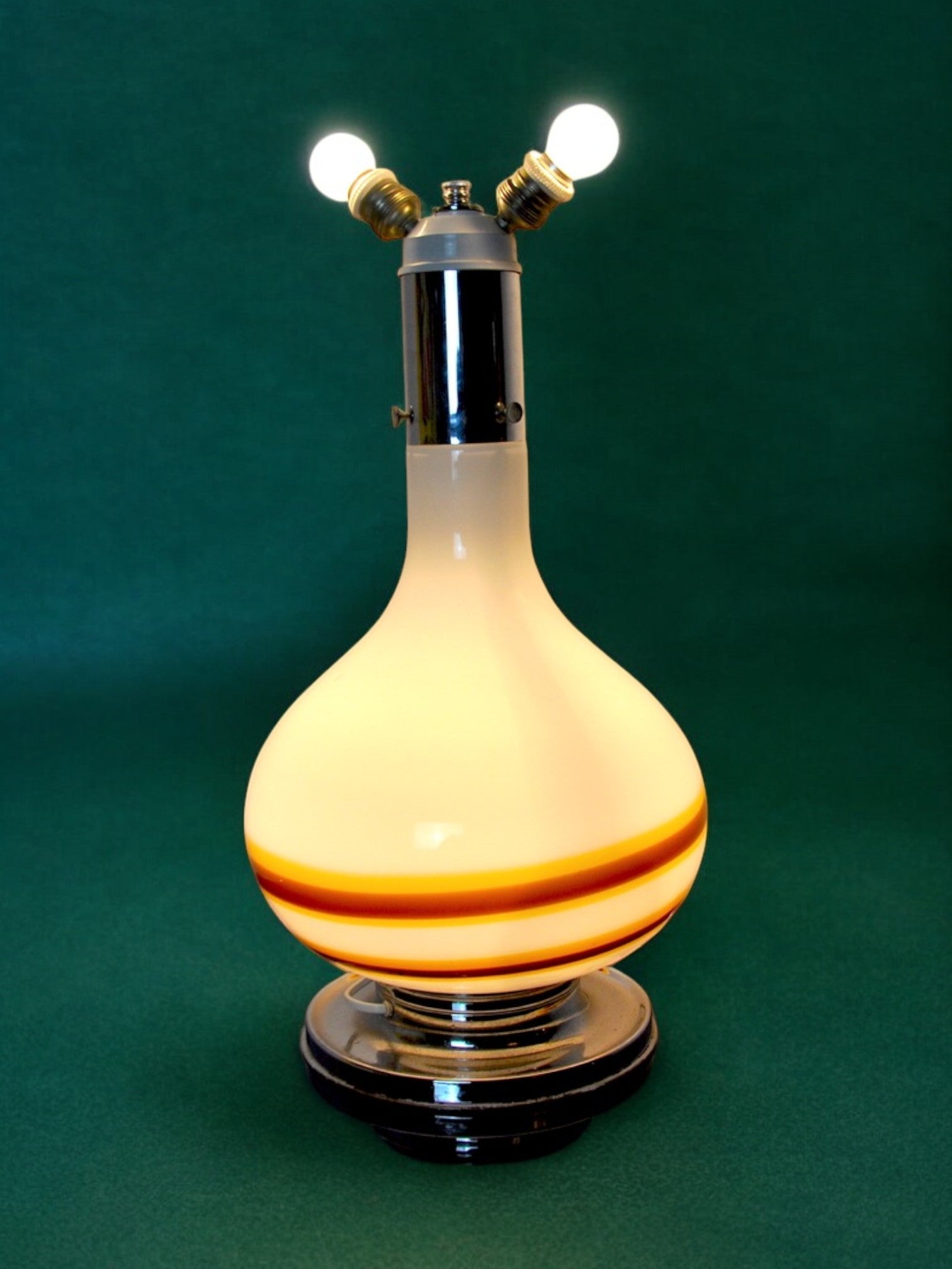 Italian Bicolor Murano Mazzega Lamp, 1970s