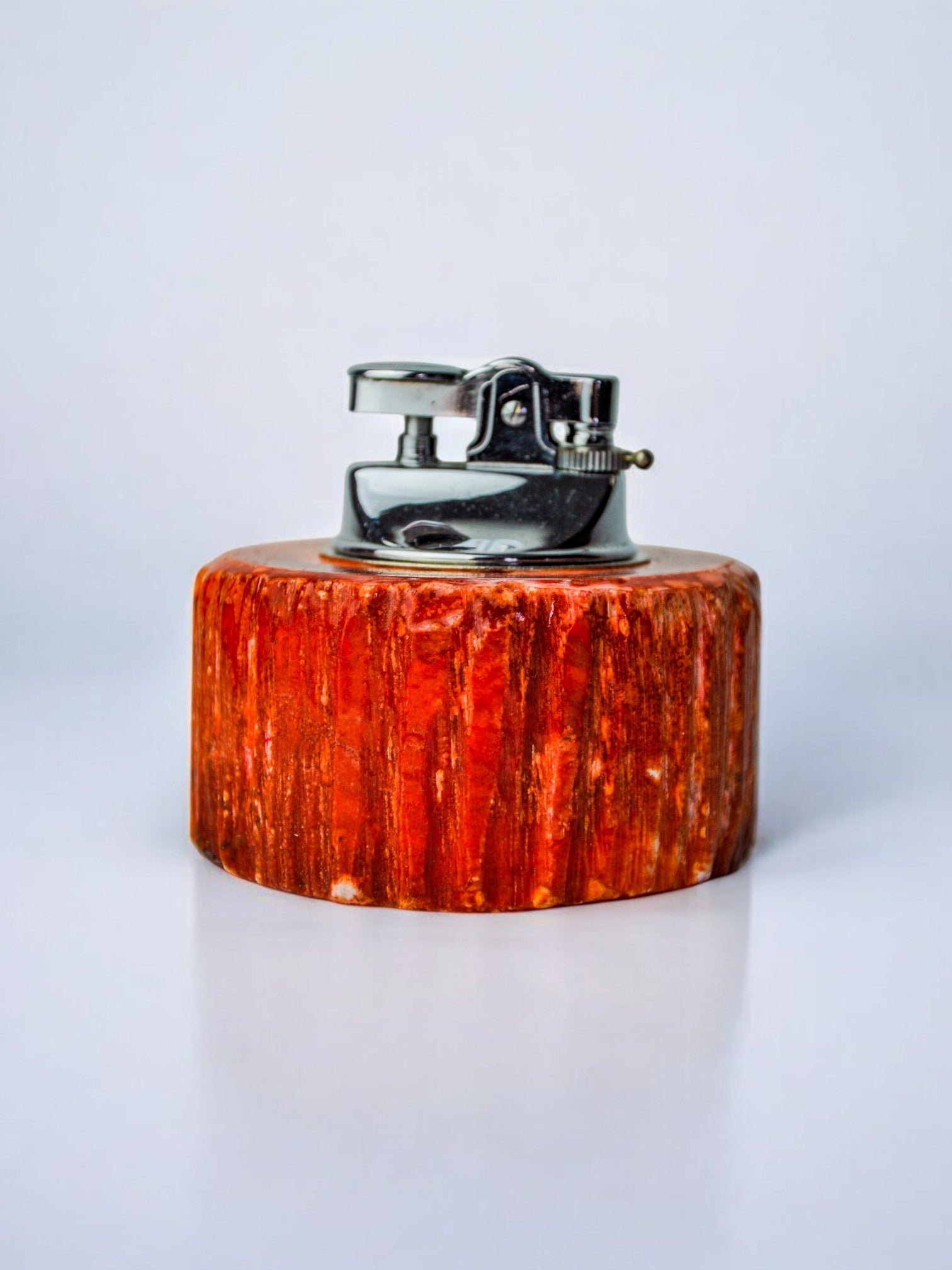 Red alabaster lighter by Romano Bianchi, Italy, 1970