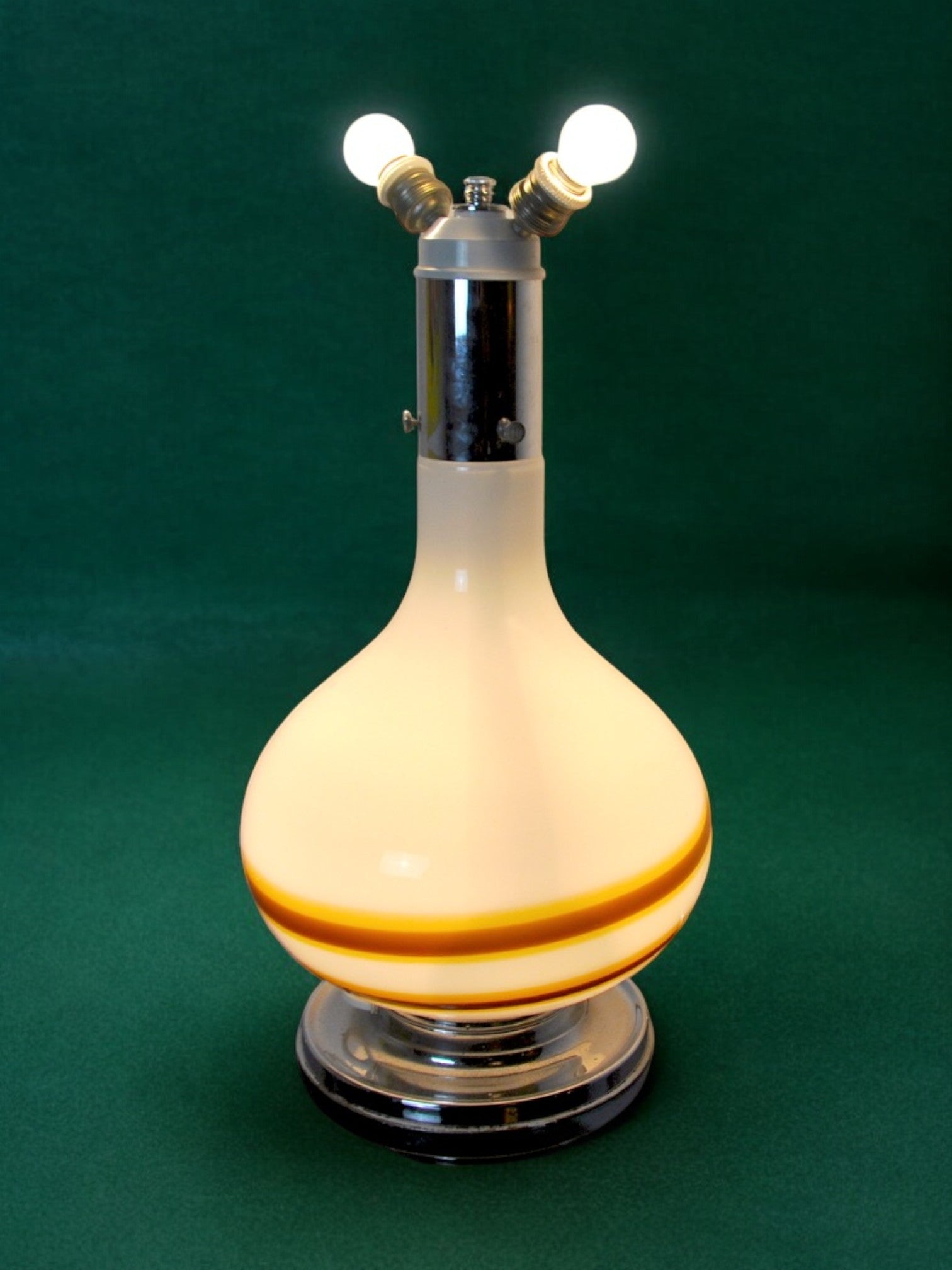 Italian Bicolor Murano Mazzega Lamp, 1970s