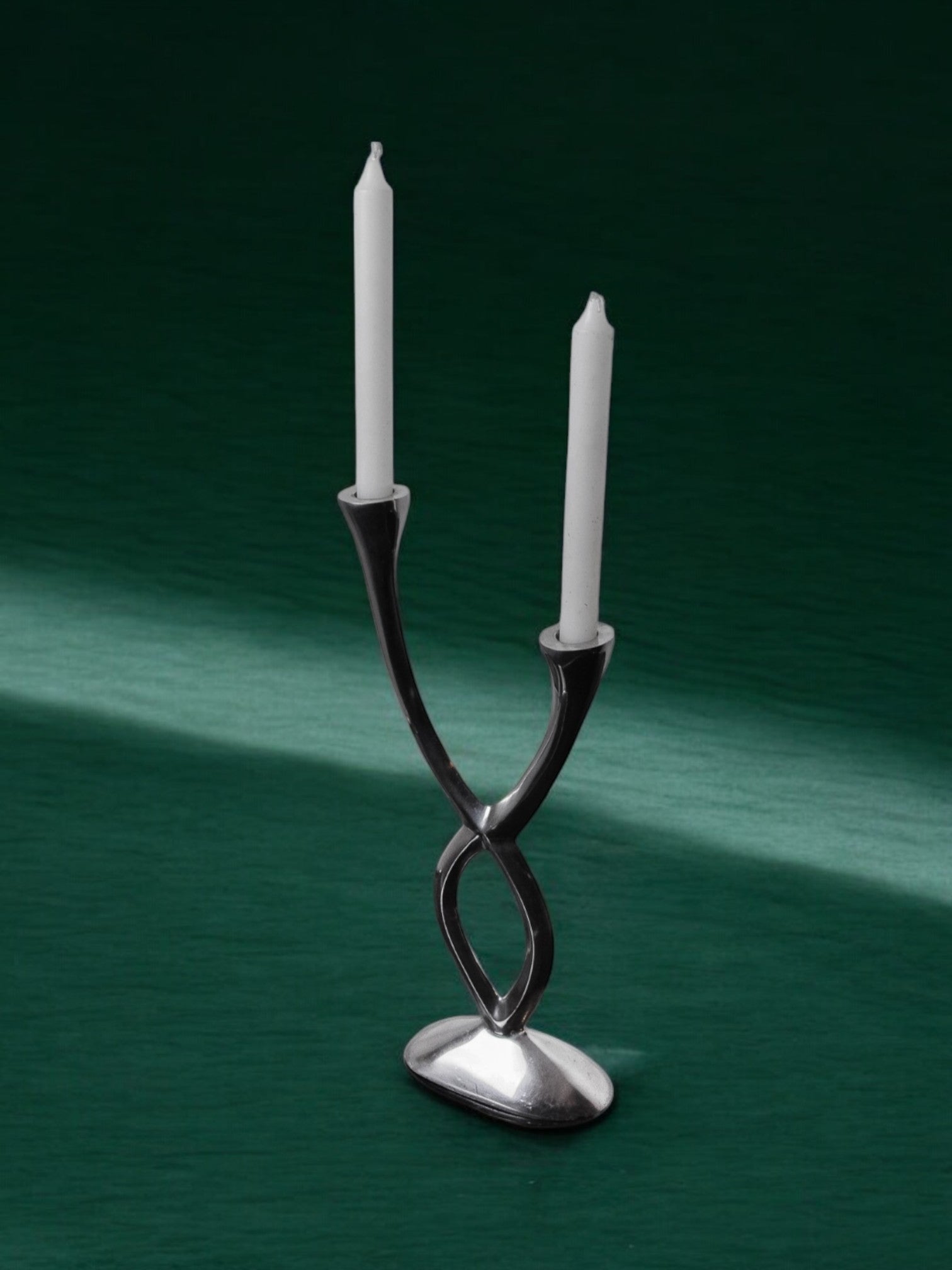 2-arm candlestick by matthew hilton, england, 1980