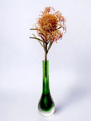 Green sommerso soliflor vase by seguso, murano, italy, 1970