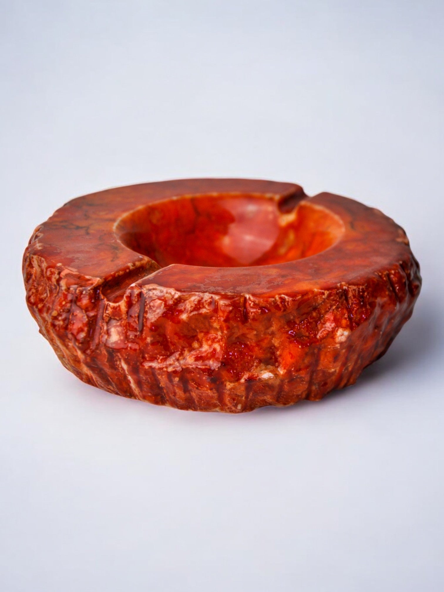 Red alabaster ashtray by Romano Bianchi, Italy, 1970
