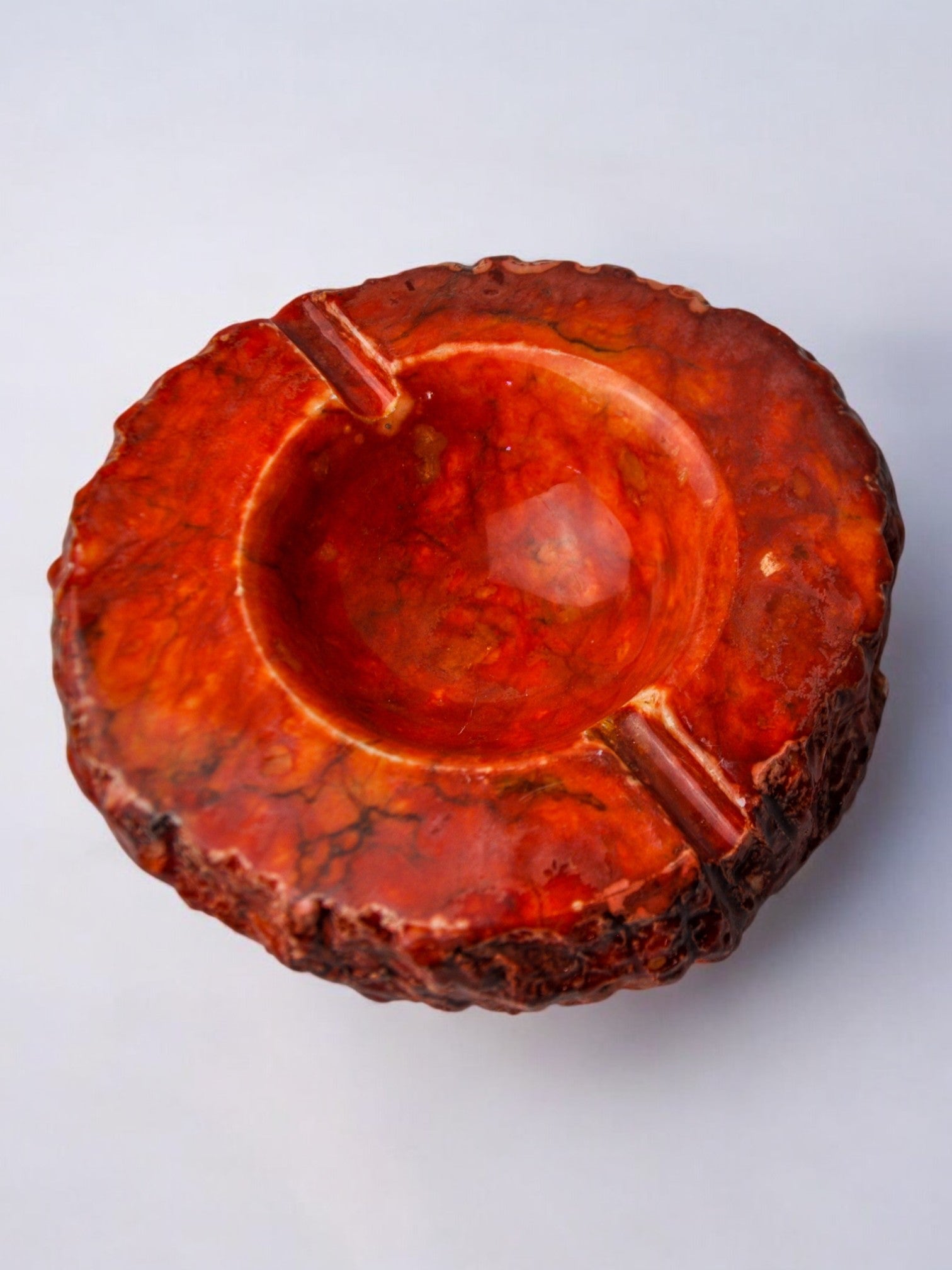 Red alabaster ashtray by Romano Bianchi, Italy, 1970