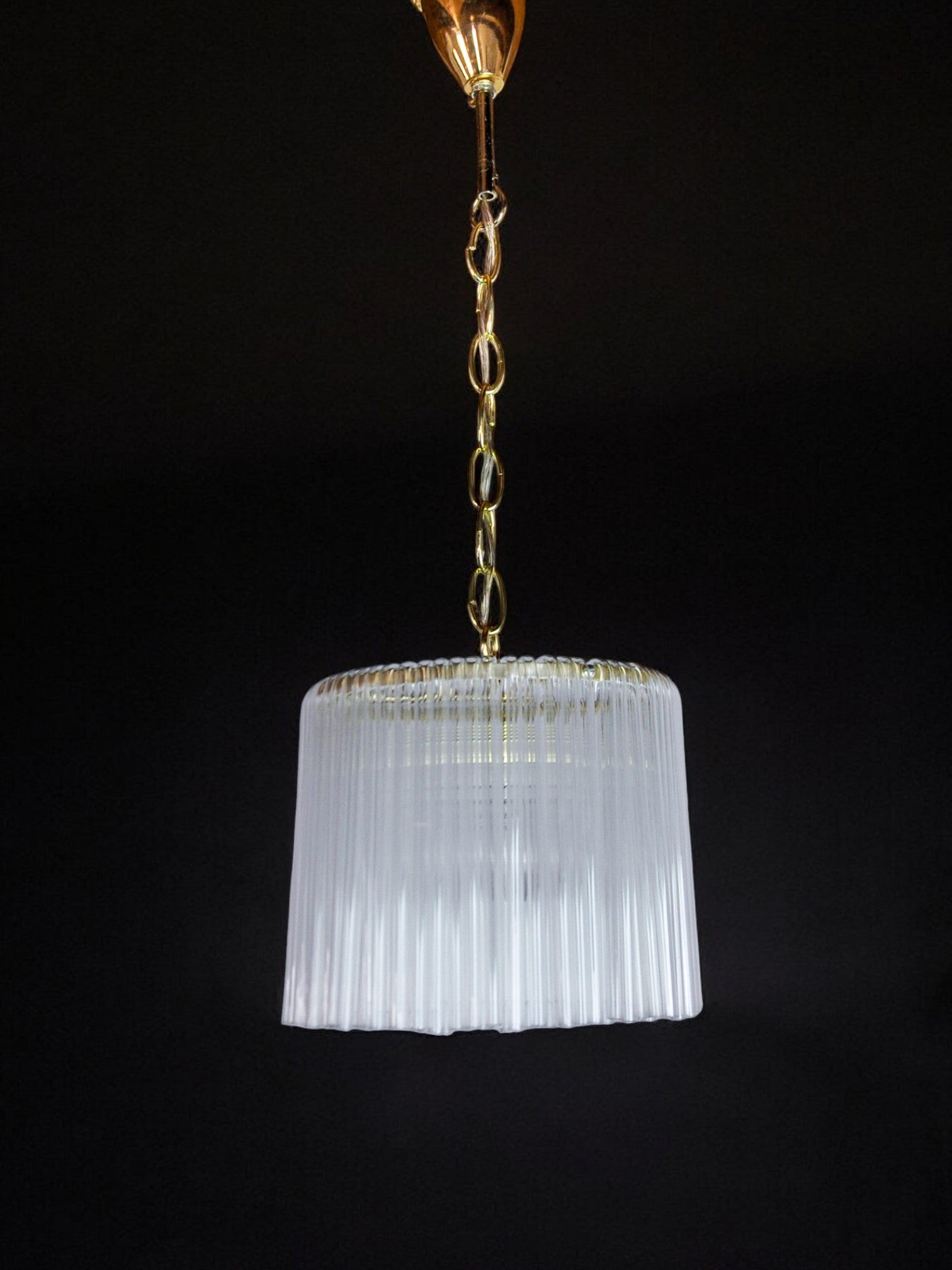 Venini pendant lamp, murano tubular glass, Italy, 1970