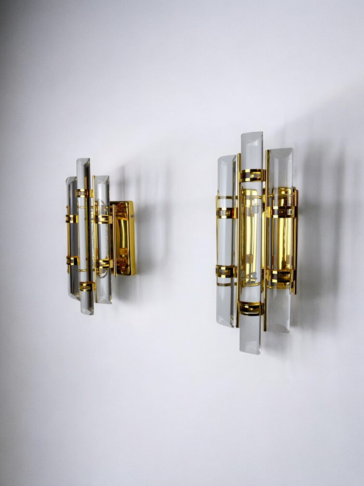 Pair of Venini Murano glass sconces Italy 1970