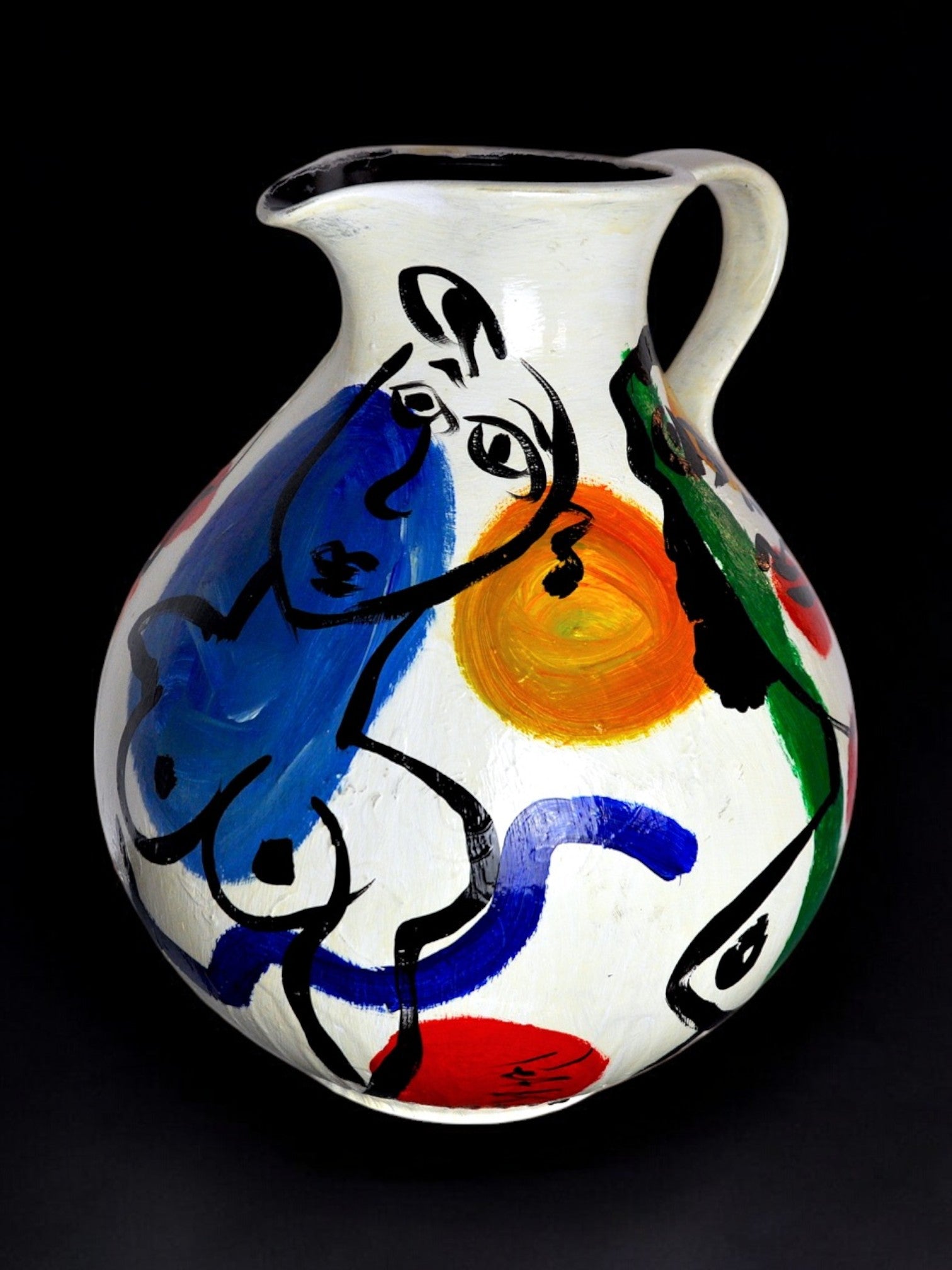 Vase painted by Peter Robert Keil, signed, Germany, 1984