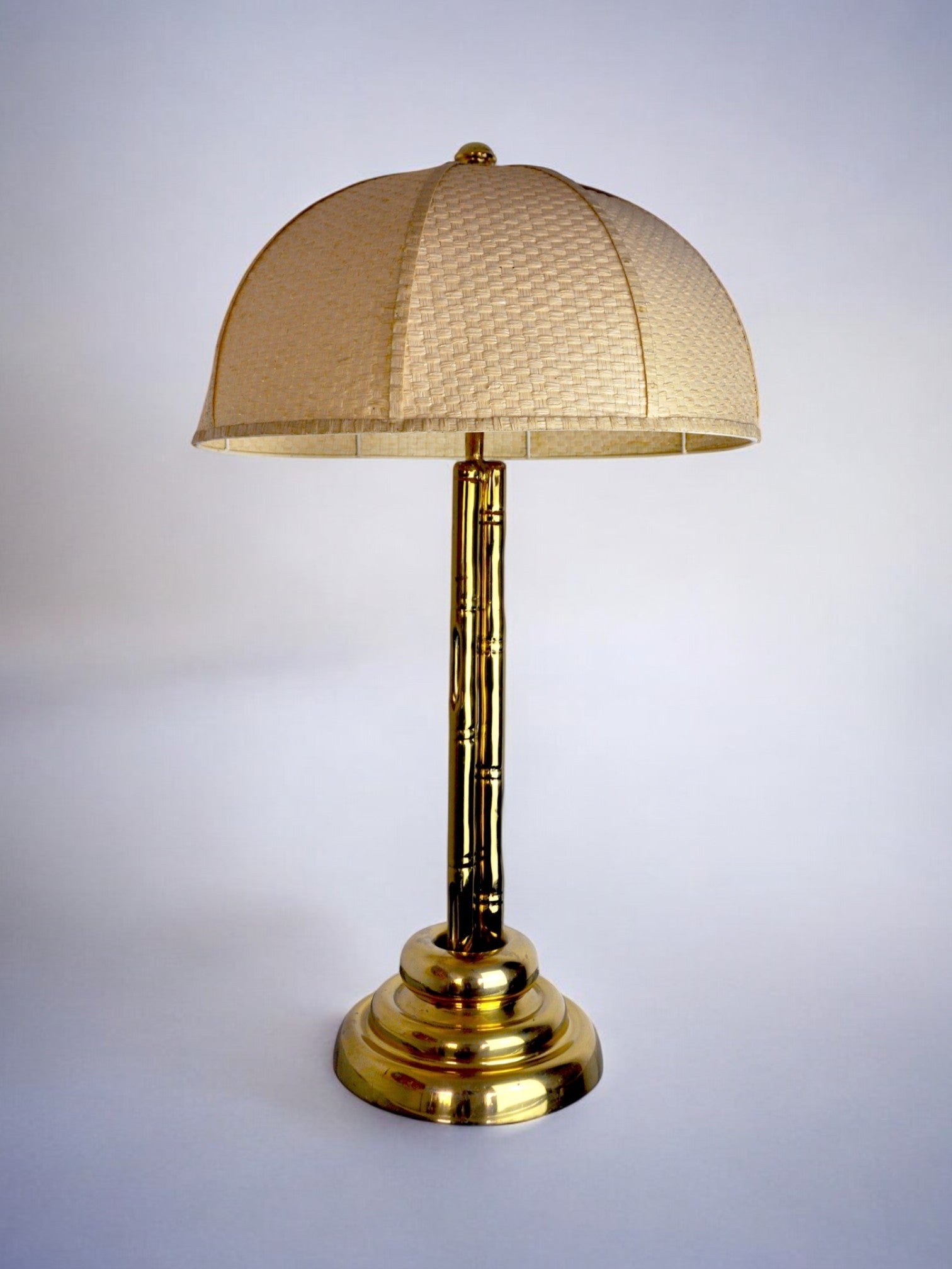 Faux bamboo lamp in brass Regency France 1970