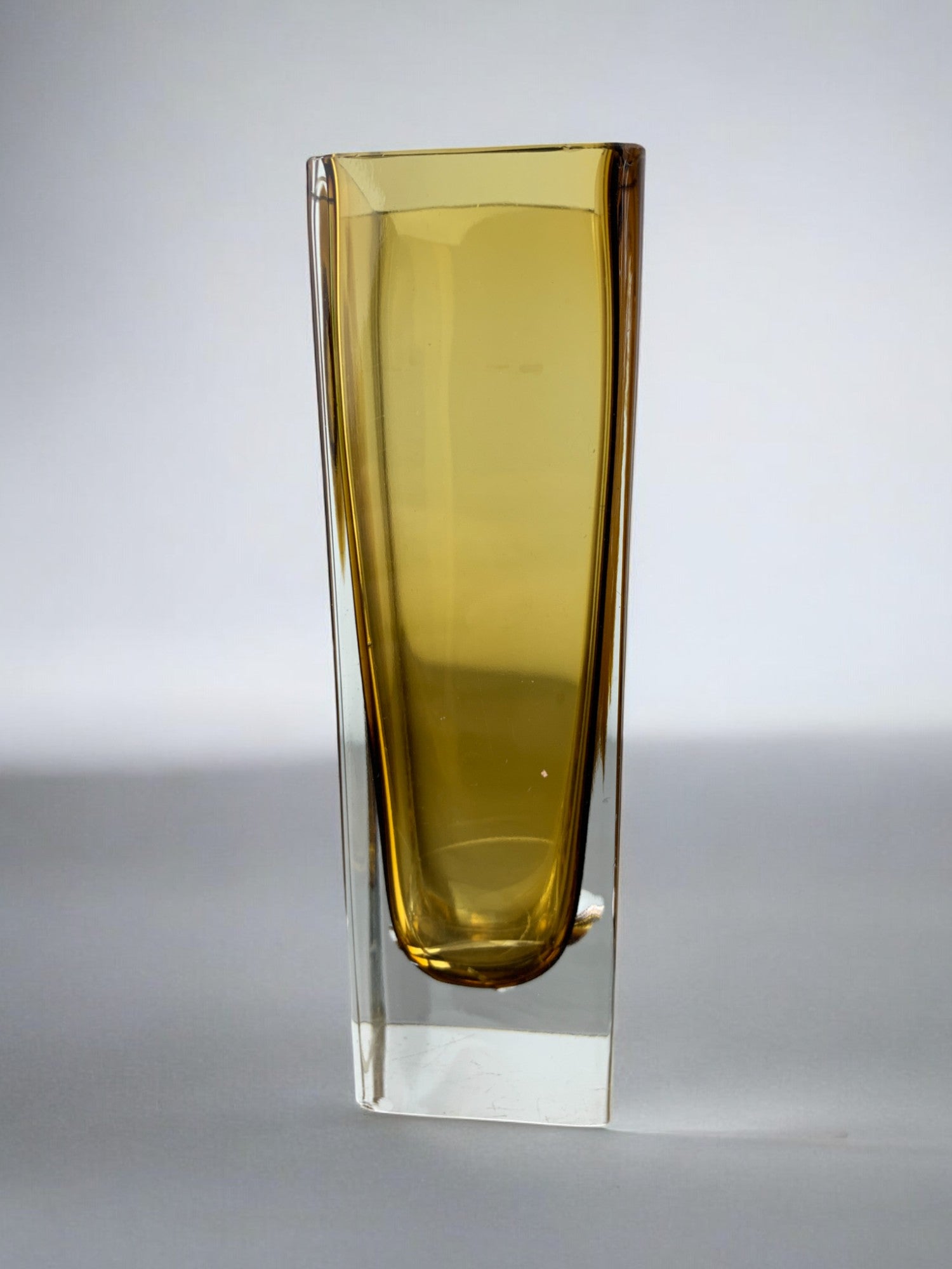 Yellow Sommerso vase, Murano glass, Italy, 1970