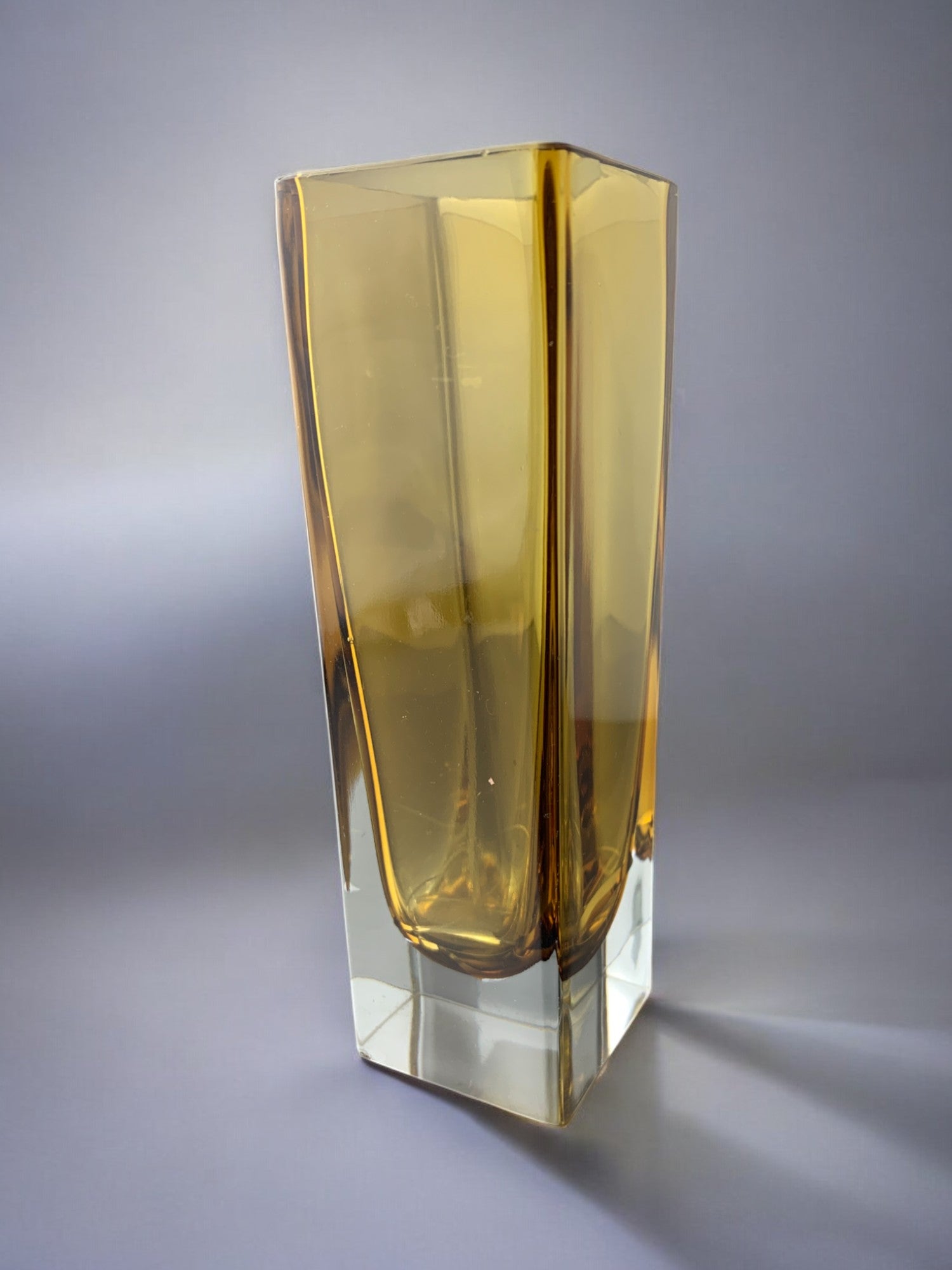 Yellow Sommerso vase, Murano glass, Italy, 1970