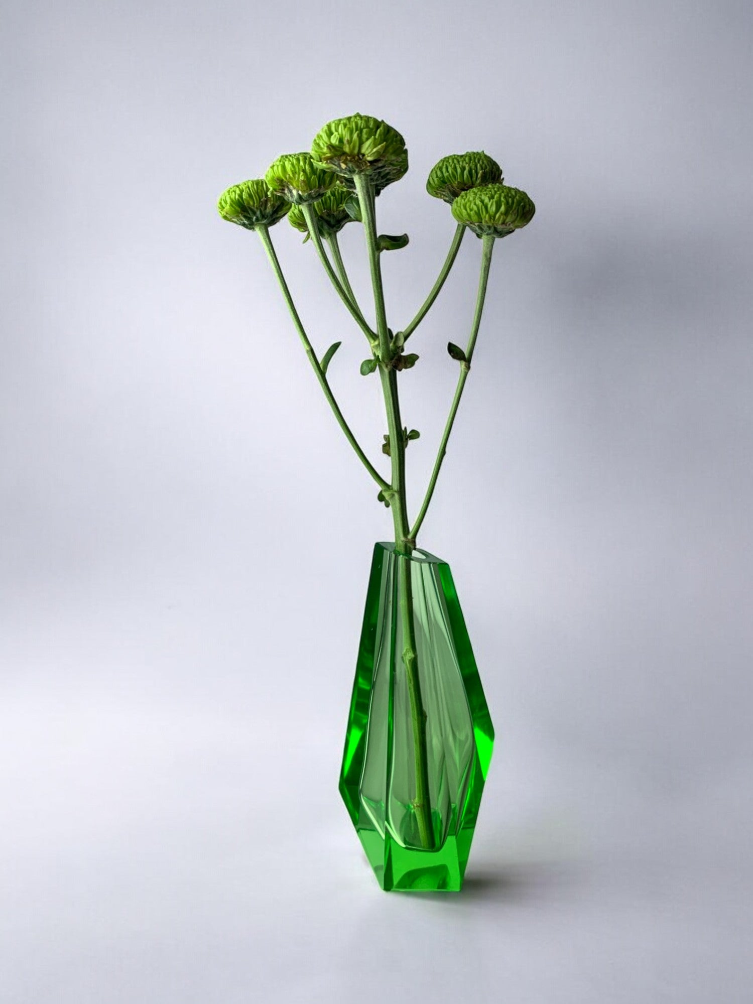 Green Faceted Vase by Seguso, Murano glass, Italy, 1970