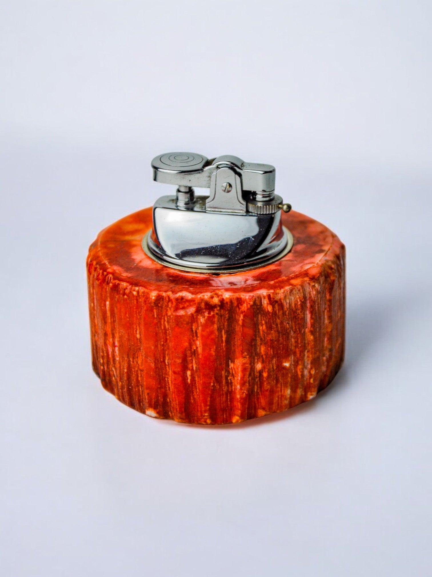 Red alabaster lighter by Romano Bianchi, Italy, 1970