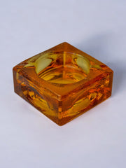 Orange ice cube ashtray by Antonio Imperatore, Murano glass, Italy, 1970