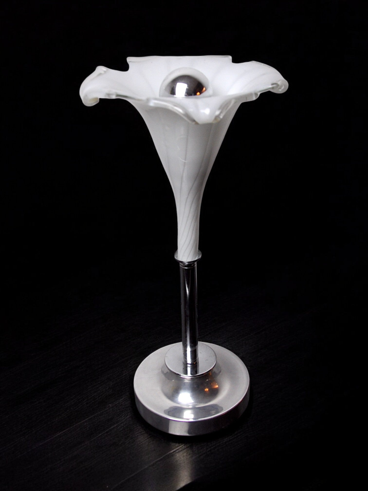 Lily flower table lamp, murano glass, Italy, 1970