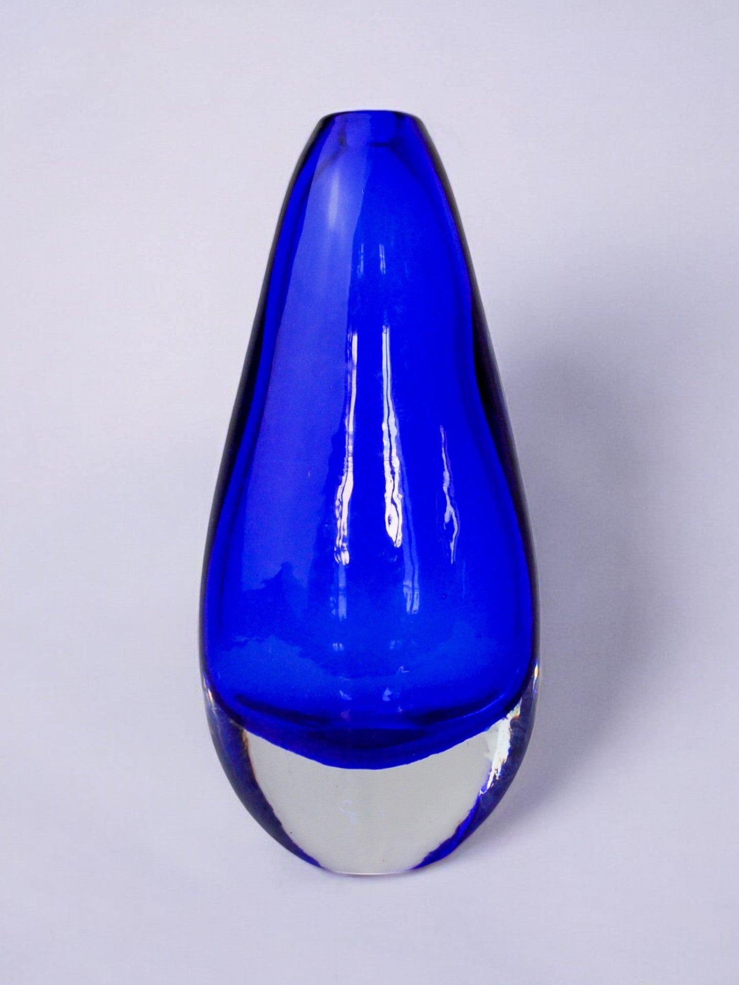 Blue sommerso vase by seguso, Murano glass, Italy, 1970